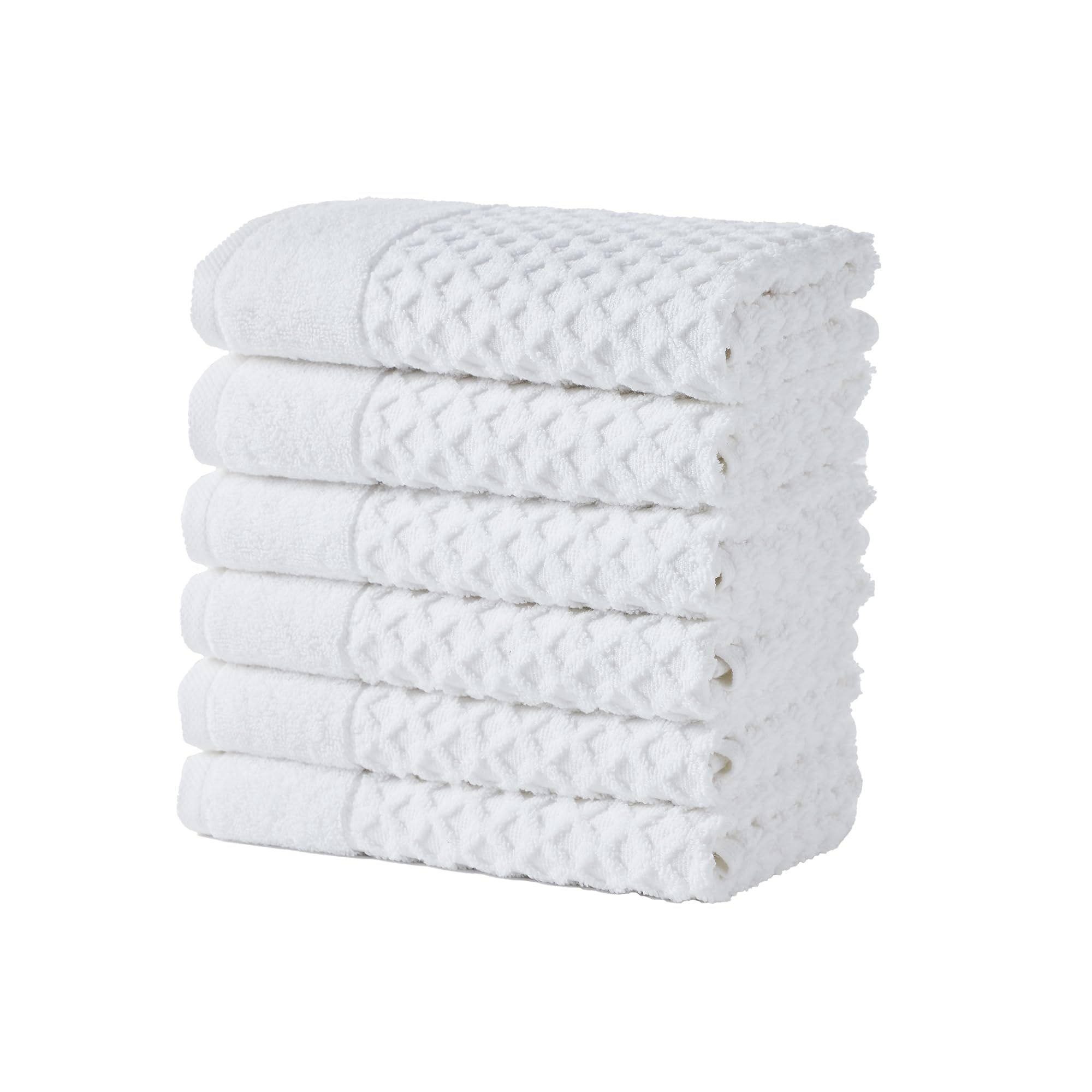 Great Bay Home 100% Cotton White Hand Towels  6 Soft Bathroom Hand Towels  Highly Absorbent, Quick Dry Bath Towels  Grayson Coll