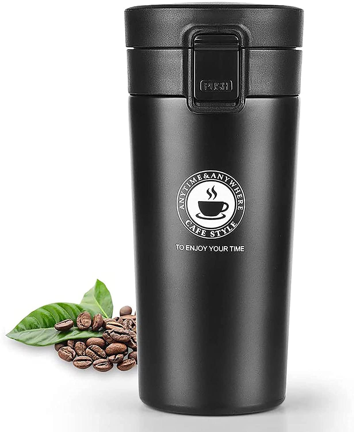 ISTARA Travel Mug, Insulated Coffee Cup with Leakproof Lid,Vacuum Insulation Stainless Steel Reusable for Hot Cold Coffee, Water