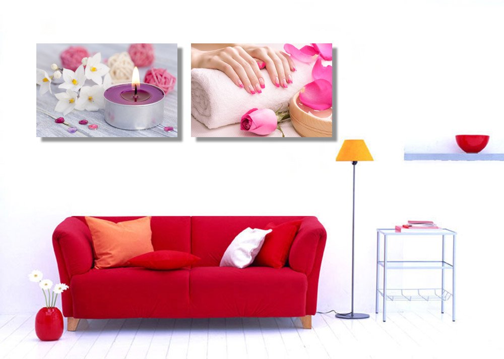 Wall26 Wellness With Candle Light Female Hands With Fragrant Rose Petals And Towel Spa Concept - Canvas Art Wall Art - 16''X24''