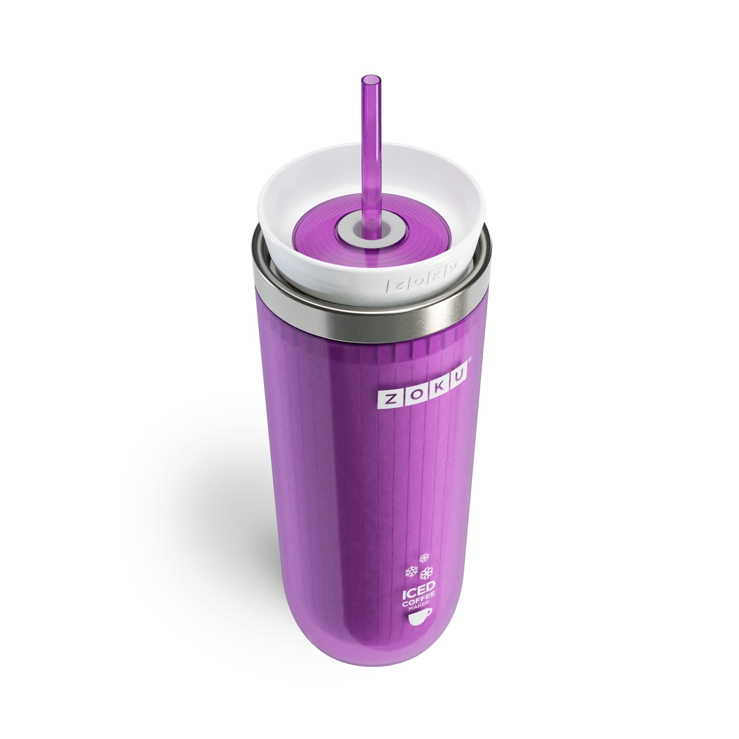 Zoku Instant Iced Coffee Maker, Reusable Beverage Chiller Cools Hot Beverages In Minutes Without Dilution, Portable 11-Ounce Tum