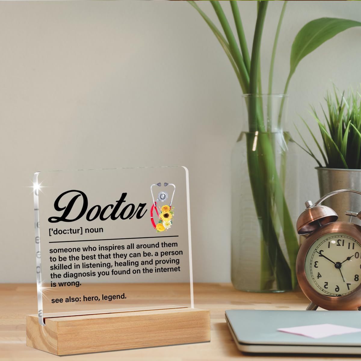 Engineer Gifts for Men Women, Engineering Gifts for Engineer Retirement Graduation, Engineer Definition Clear Desk Decorative Si