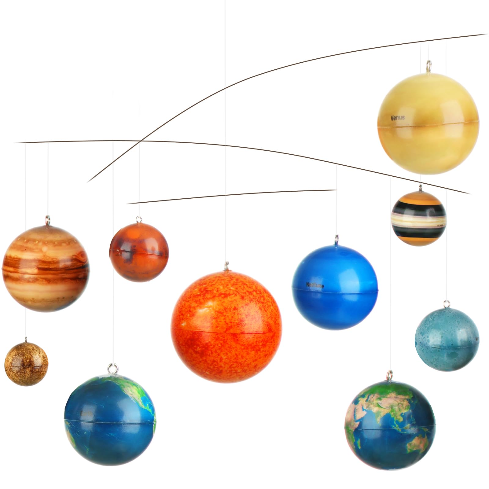 Hollowfly 3D Solar System Mobile Hanging Planets Solar System Decor Educational Planets Model Large Space Nursery Decor for Boys
