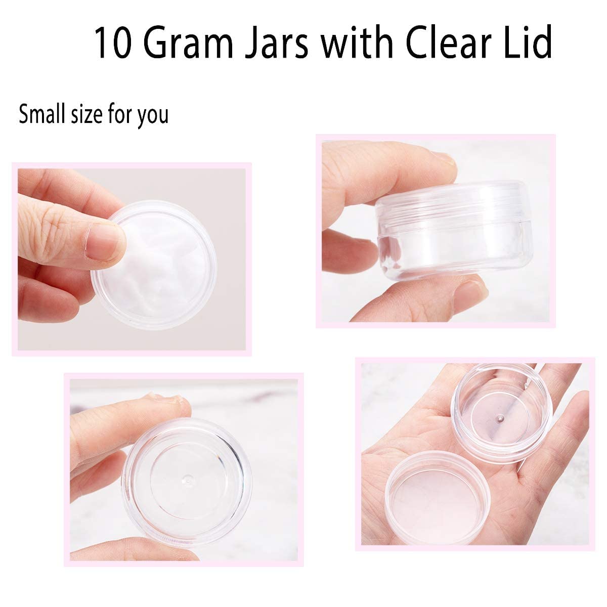 Tiny Cosmetic Containers, 10 Gram 20Pcs Sample Containers With Lids, Bpa Free Clear Sample Jars For Makeup, Lotion, Eye Shadow,