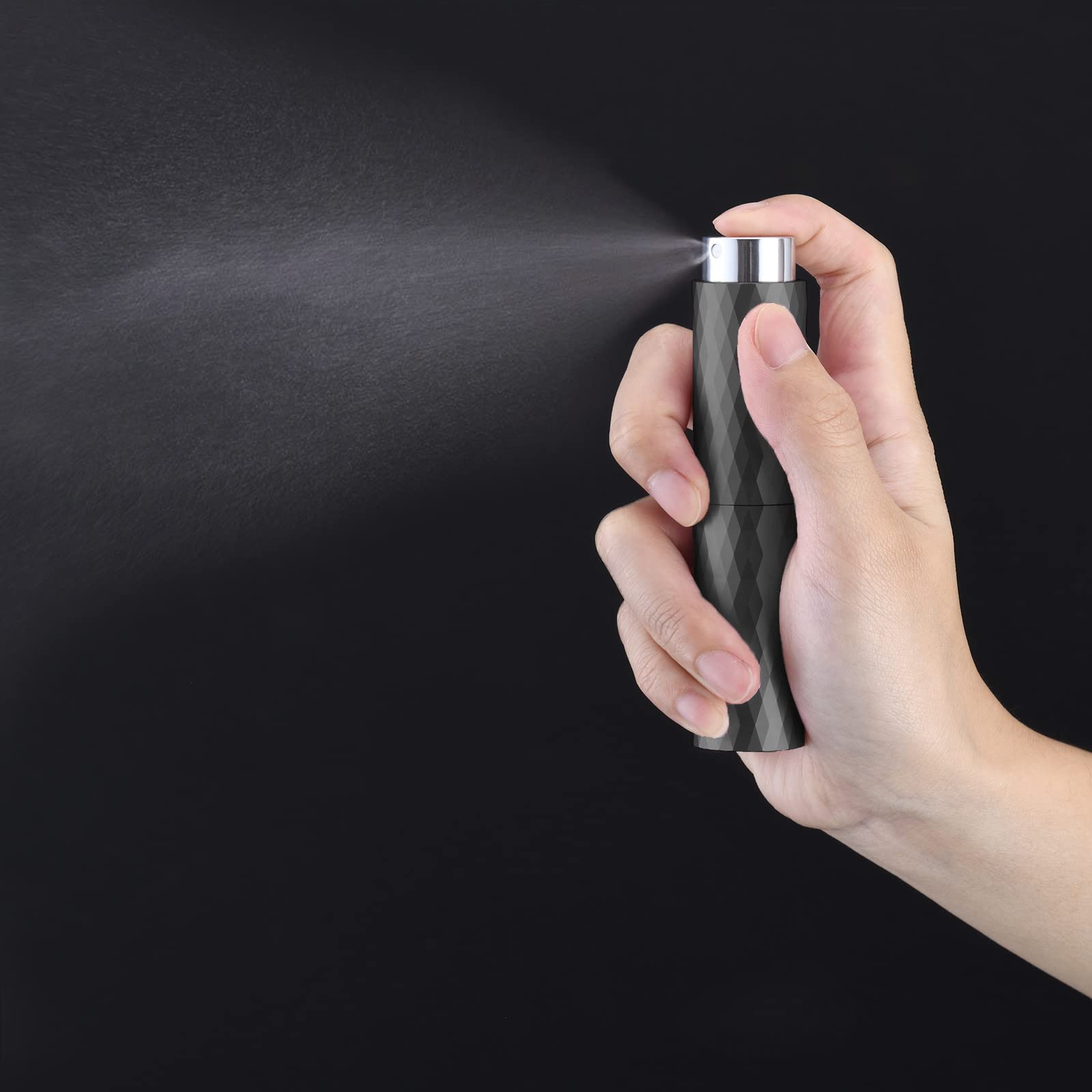 Lisapack 8Ml Perfume Atomizer Spray Bottle (2 Pcs) Empty Cologne Dispenser Portable (Black, Grey)