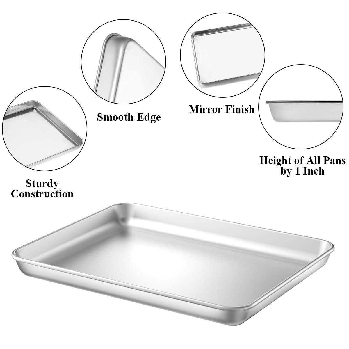Baking Sheet With Rack Set [2 Pans + 2 Racks], Wildone Stainless Steel Cookie Sheet Baking Pan Tray With Cooling Rack, Size 10 X