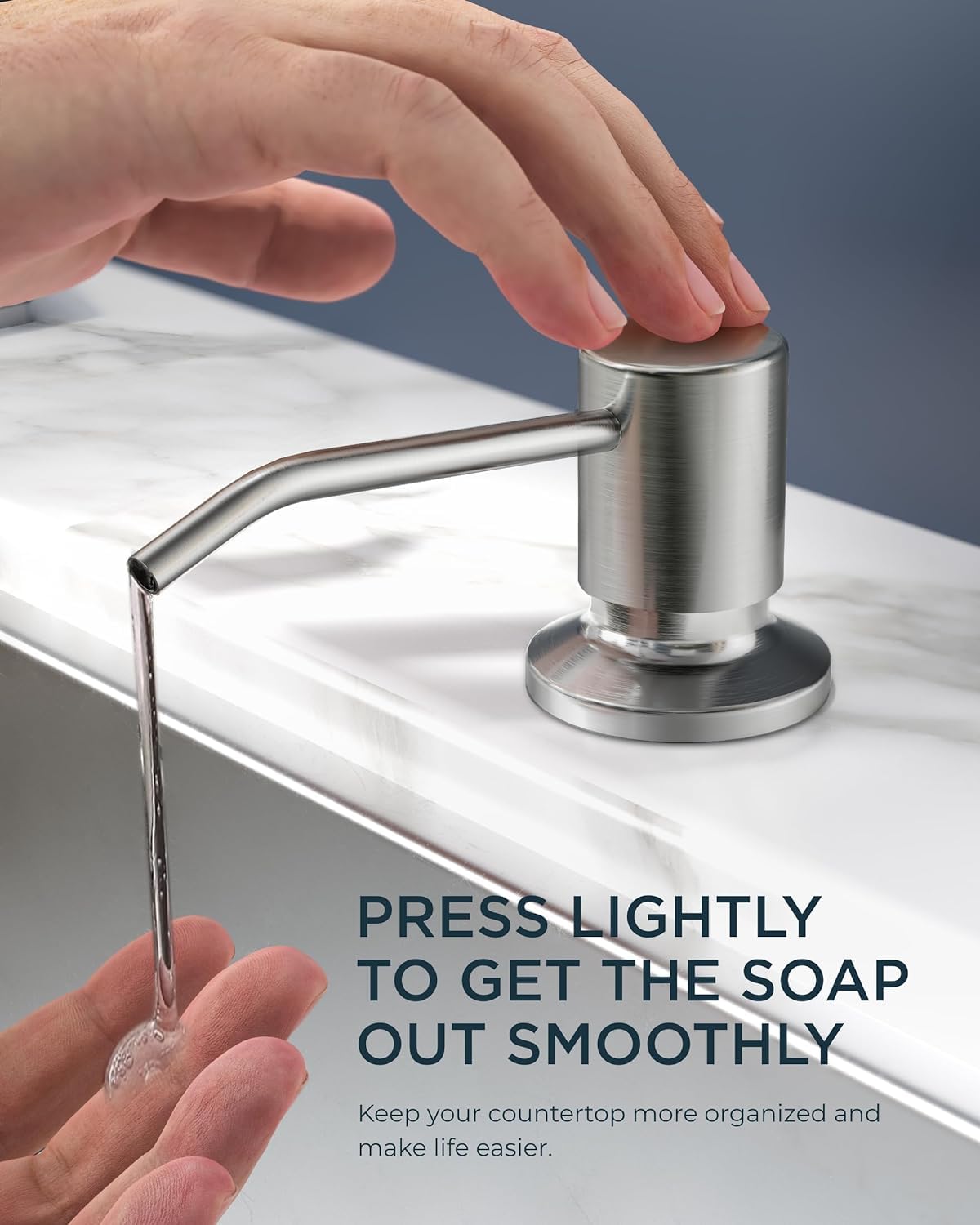 Forious Kitchen Faucet With Soap Dispenser, Kitchen Faucet With Pull Down Sprayer Brushed Nickel, Stainless Steel Modern Kitchen