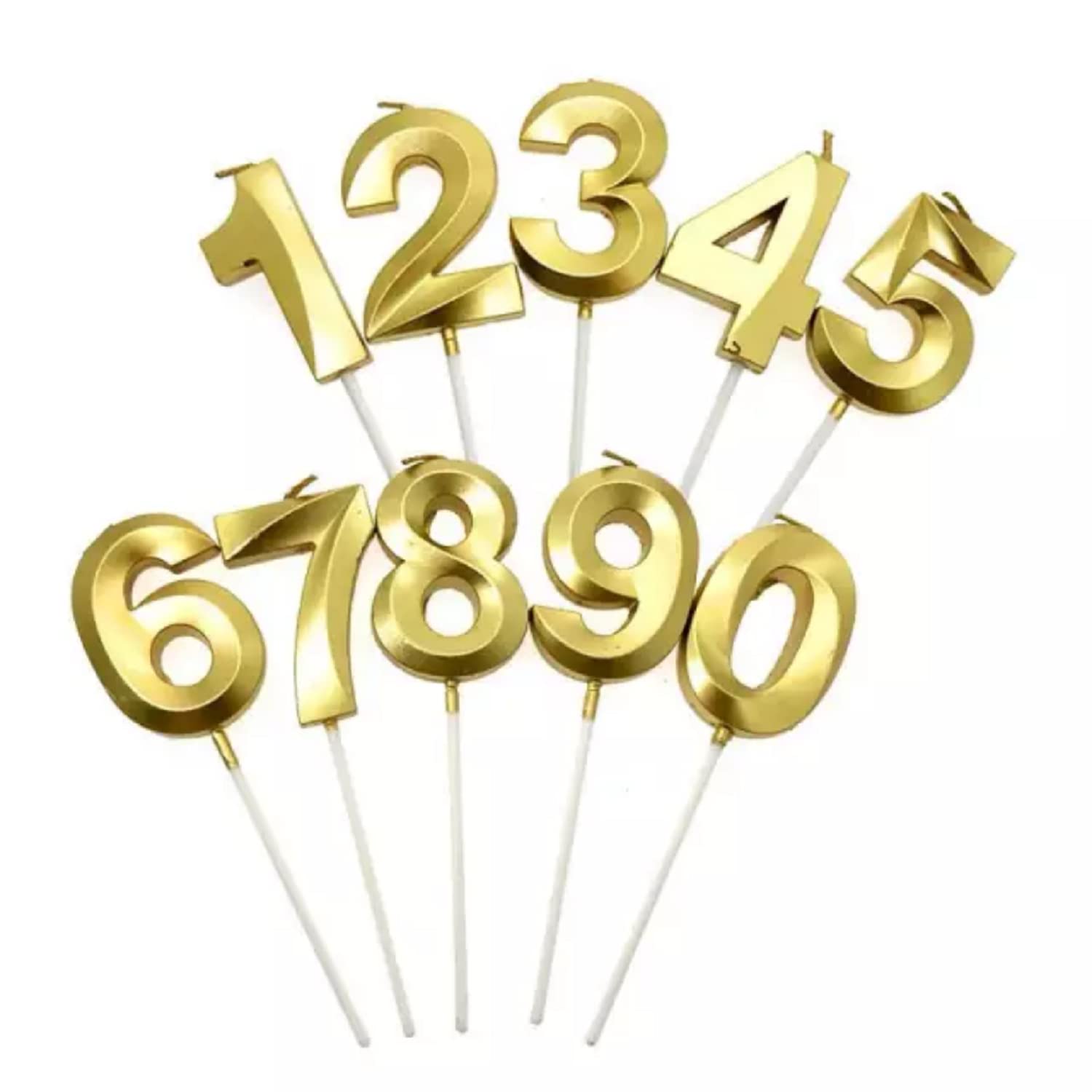 Party Decorz Number 4 Gold Candle | Four Number Candle |Number 4 Metallic Gold Candle for Birthday,Anniversary, Surprise Party C