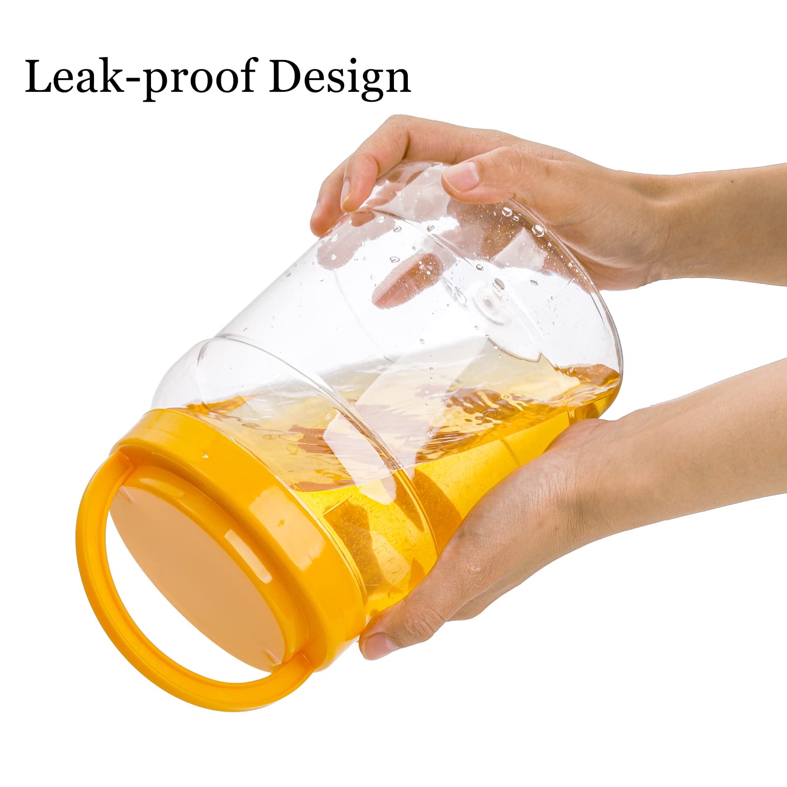Lyellfe Clear Plastic Jars - 4 Pack Half Gallon, BPA Free, Wide Mouth, Leak-proof, Airtight Food Storage Containers