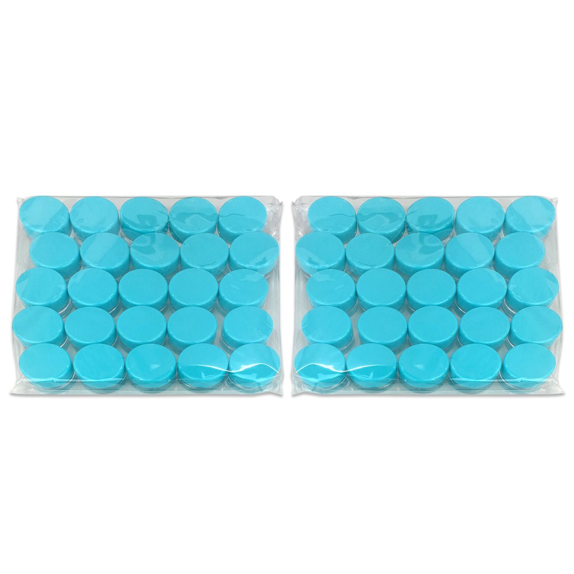 (200 Pieces Jars + Lid) Beauticom 3G/3ML Round Clear Jars with TEAL Sky Blue Screw Cap Lids for Scrubs  Oils  Toner  Salves  Creams  Lotions  Makeup Samples  Lip Balms - BPA Free