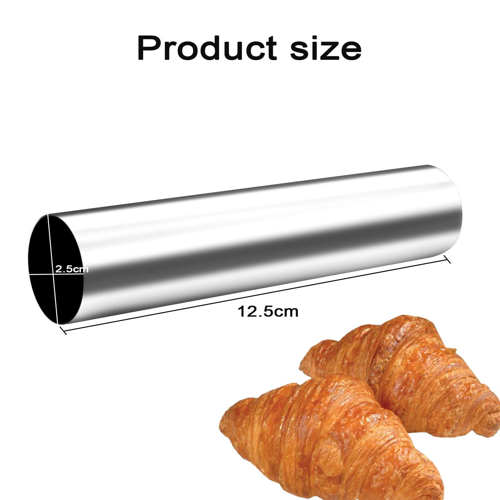 Fantasyday Non-Stick Cream Horn Molds Stainless Steel, 4.92 Inch Large Size Cannoli Tubes Kit Pack Of 12 Baking Cones Pastry Rol
