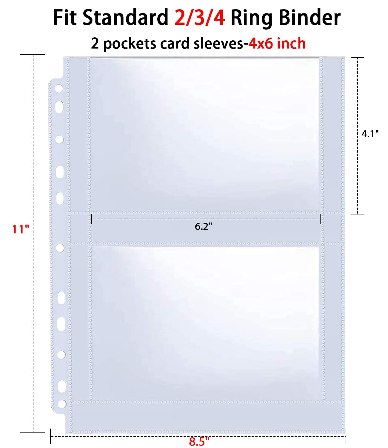 30 Pack 120 Pockets 4X6 Recipe Card Sleeves,3 Ring Binder Recipe Card Protector Pages,Double Sided 2 Pocket Refill Sheets For Re