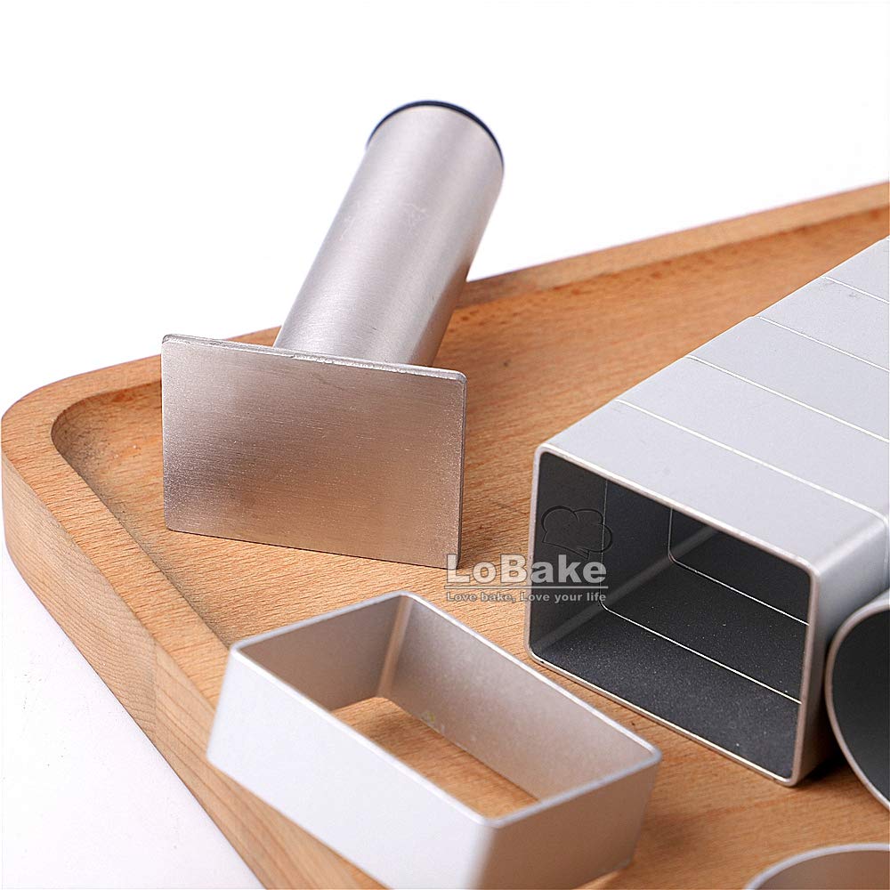 Lobake 2 Units Pineapple And Rectangle Aluminium Cookie Biscuit Mold With Stainless Steel Press Stamp Fondant Fruit Vegetable Cu