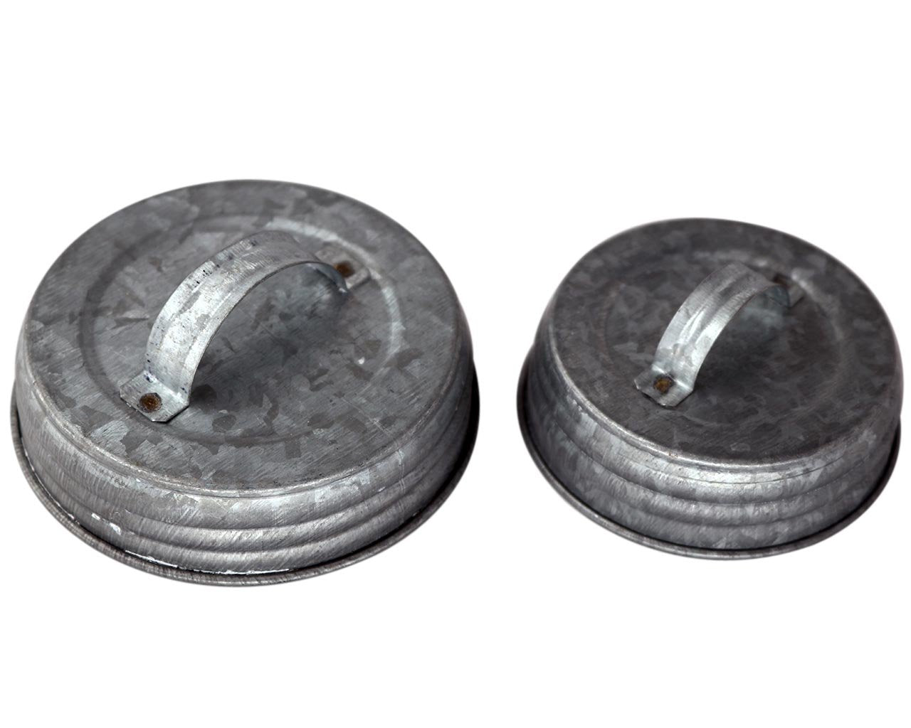 Galvanized Canister Handle Lid For Mason, Canning Jars (4 Pack, Wide Mouth)