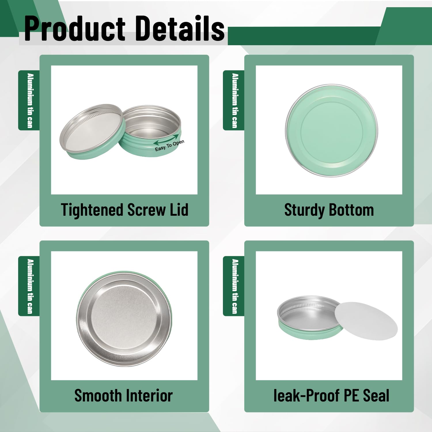 Liyar 1 Oz Tins With Lids, 48 Pack Aluminum 1 Oz Tins For Salves, Round Salve Tins Lip Balm Containers, Reusable Small Tins 1Oz