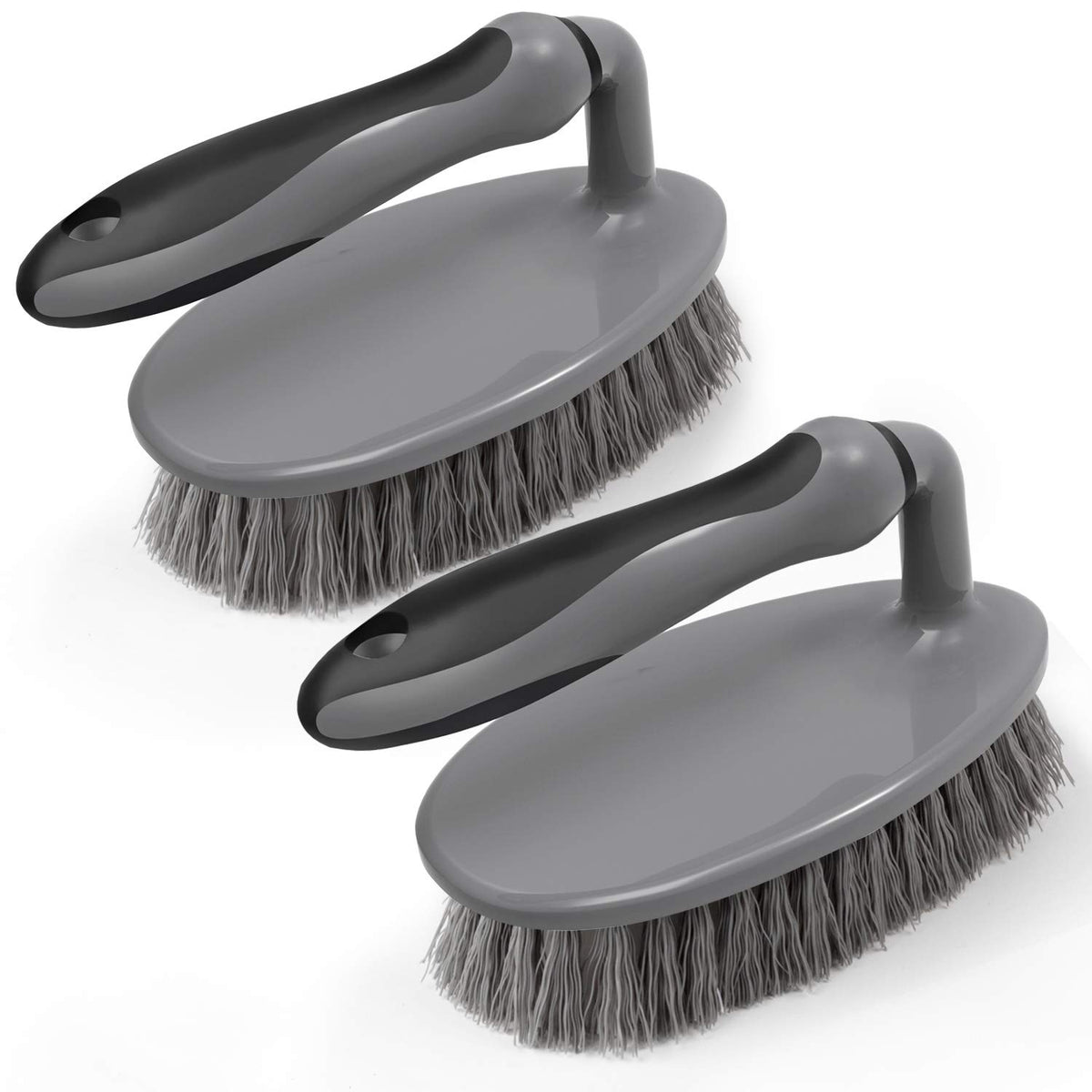 Mrsiga Heavy Duty Scrub Brush With Comfortable Grip, Cleaning Brush For Bathroom, Shower, Sink, Floor, 2-Pack