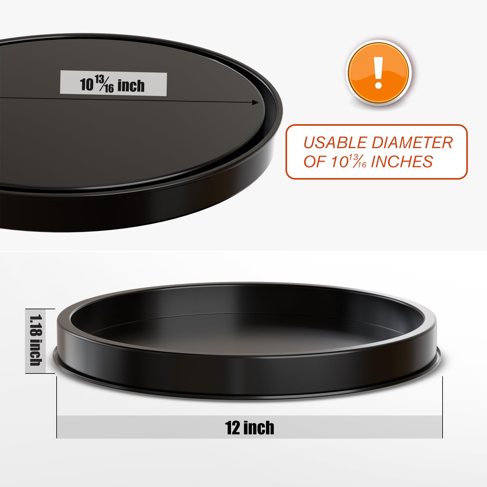 Hgf Decorative Tray For Coffee Table, 12 Inch Metal Iron Round Serving Trays For Kitchen Counter Organizer Dining Table Centerpi