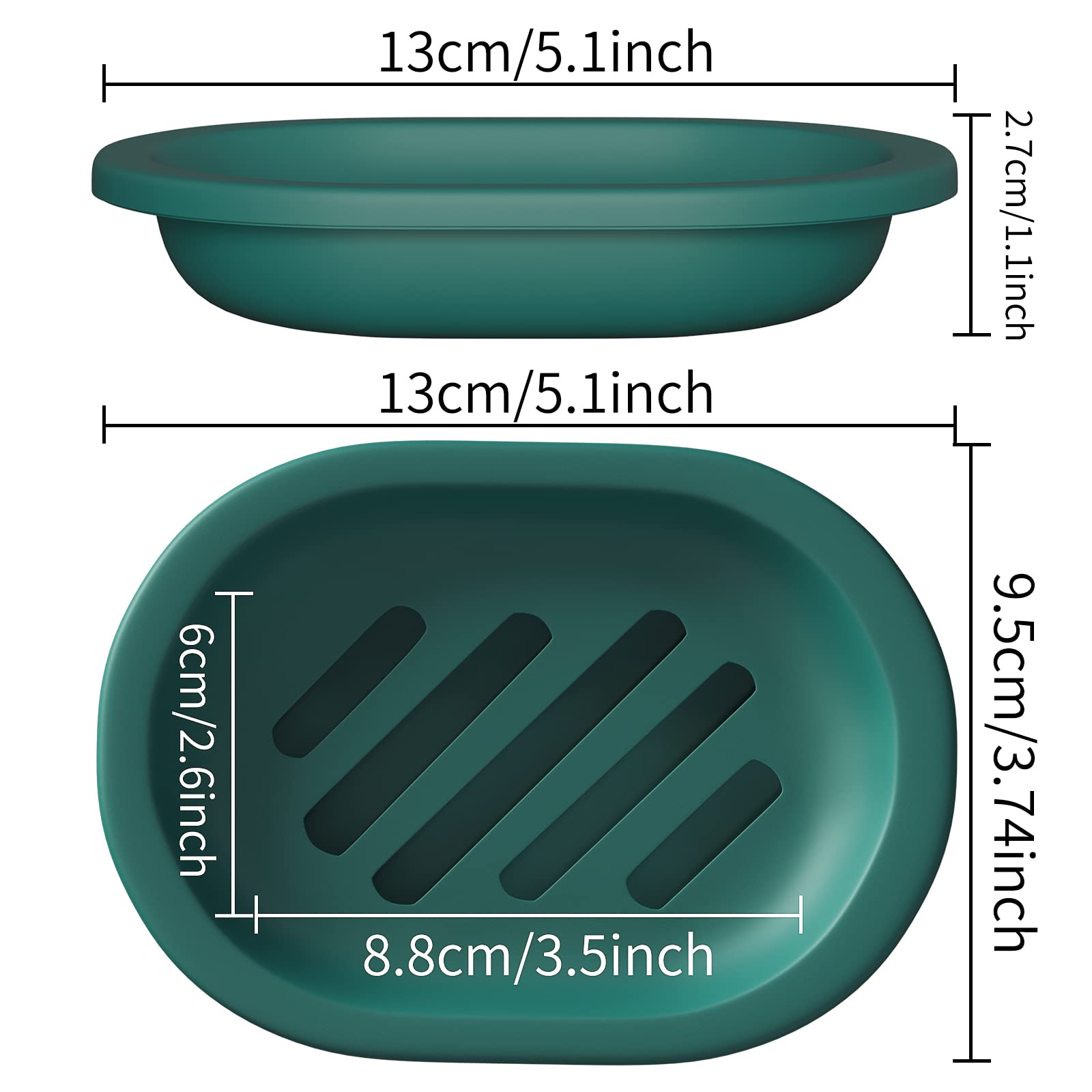 Topsky 2 Pcs Soap Dish For Shower, Soap Dishes Soap Savers For Bar Soap, Soap Bar Holder Shower With Drip Tray, Plastic Double L