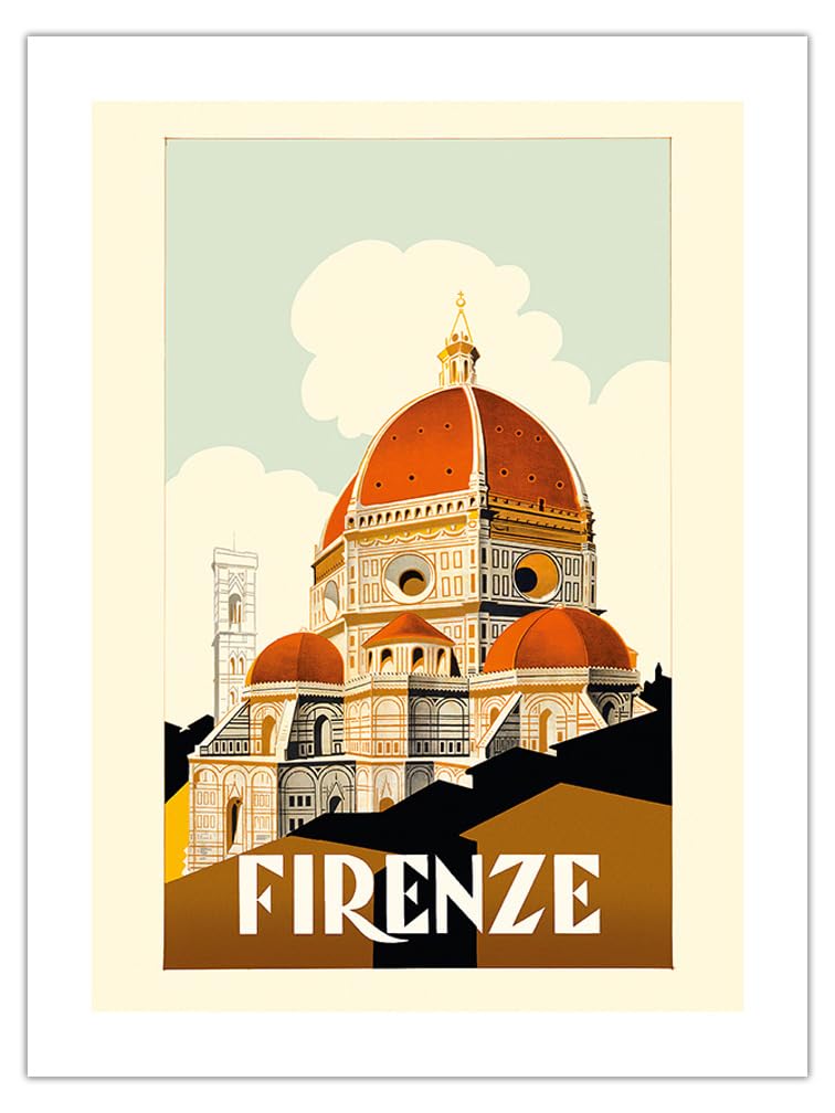 Florence (Firenze) Italy - Santa Maria Del Fiore Cathedral The Duomo Of Florence - Vintage Travel Poster C.1930 - Fine Art Matte