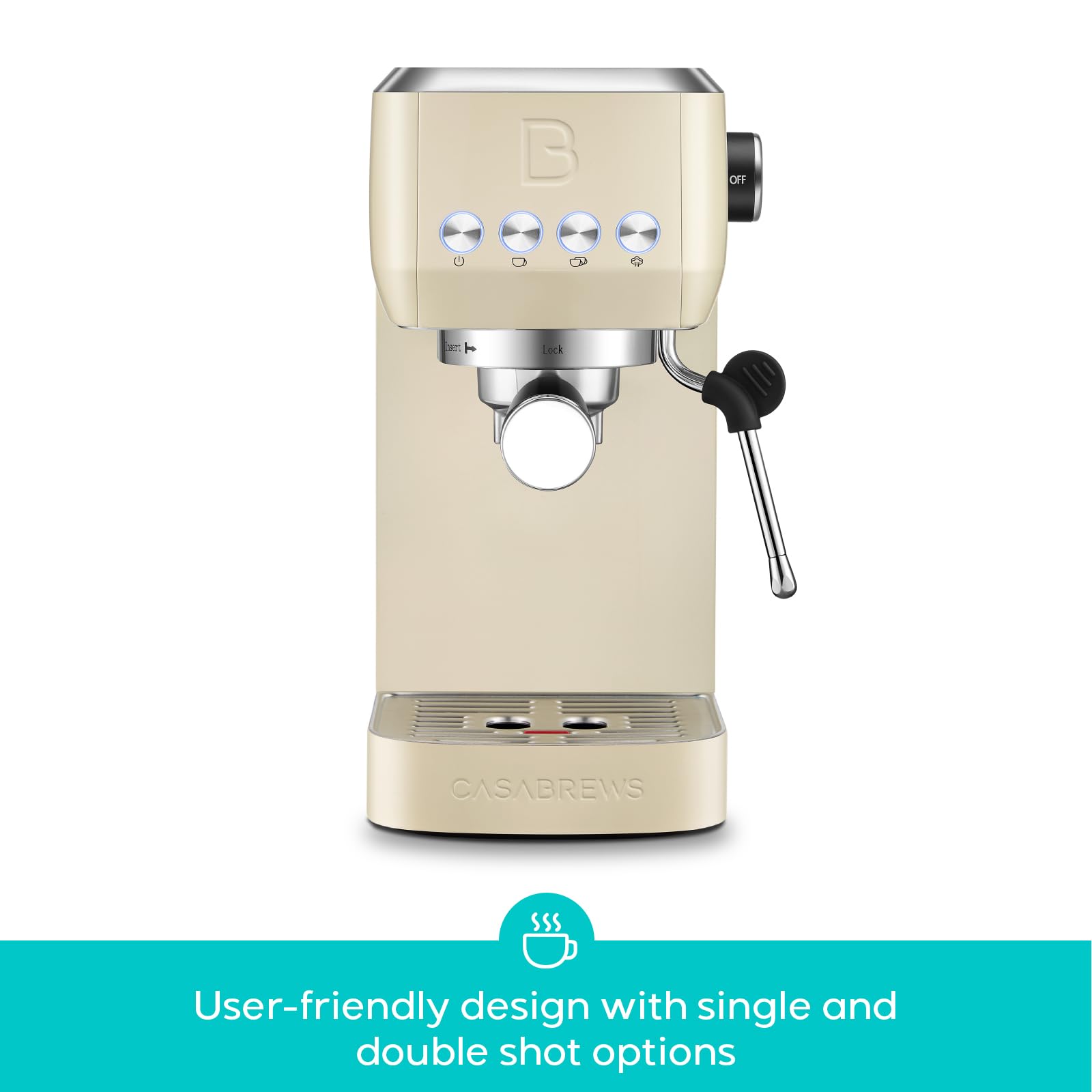 CASABREWS Espresso Machine 20 Bar  Stainless Steel Coffee Maker with Steam Milk Frother  Espresso Coffee Machine Cappuccino Latte Machine with 49oz Removable Water Tank  Creamy