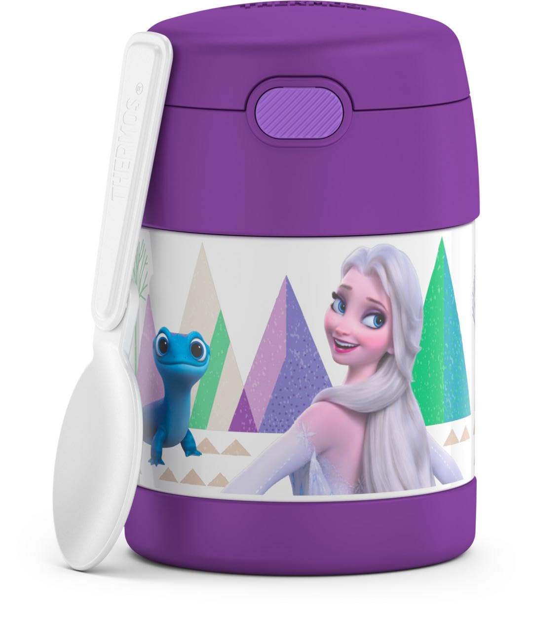 Thermostat Kids Vacuum Insulated Food Jar With Spoon, 10 Ounce, Stainless Steel, Frozen 2
