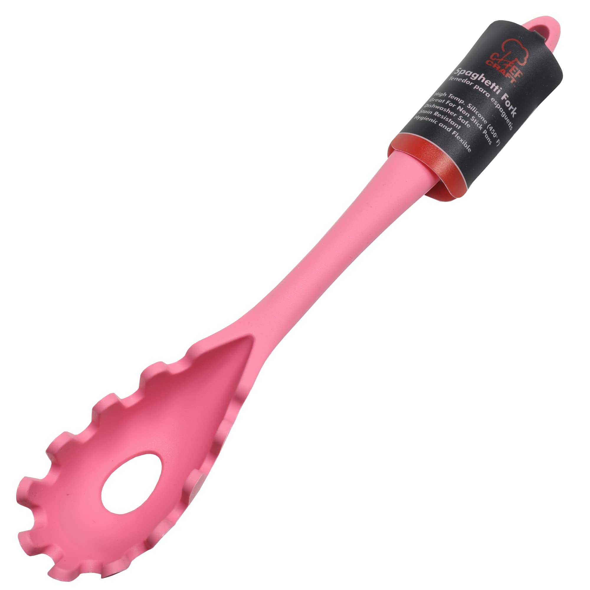 Chef Craft Premium Silicone Spaghetti/Pasta Fork, 11.5 Inch, Pink