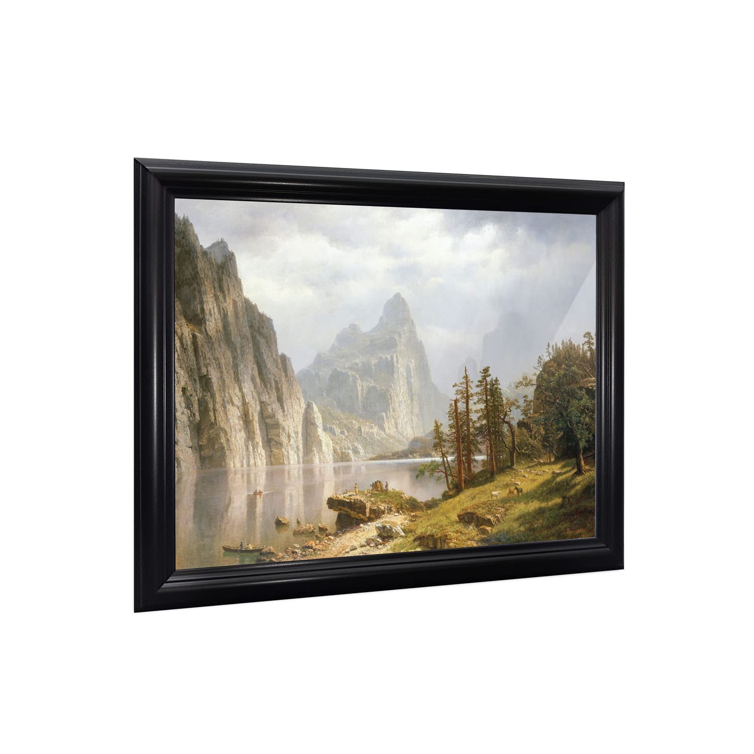 Crossroads Home Dcor Merced River Yosemite By Albert Bierstadt Framed Wall Art Print, Landscape Mountain Wall Art, 11X14, 2405B