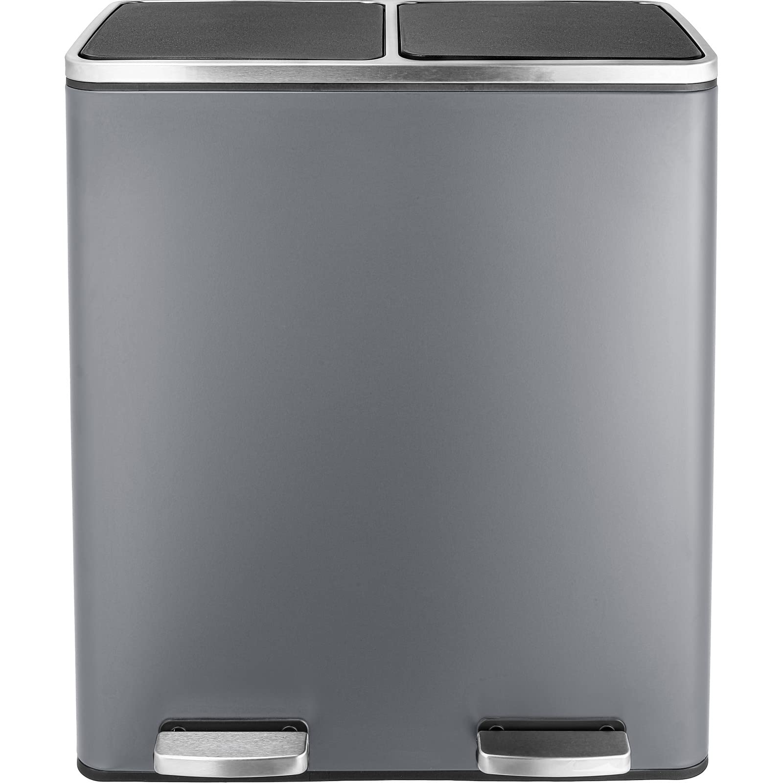Athlike 60L(16 Gal ) Dual Trash Can, Stainless Steel Kitchen Garbage Can, Double Compartment Classified Rubbish Bin, Recycle Dus