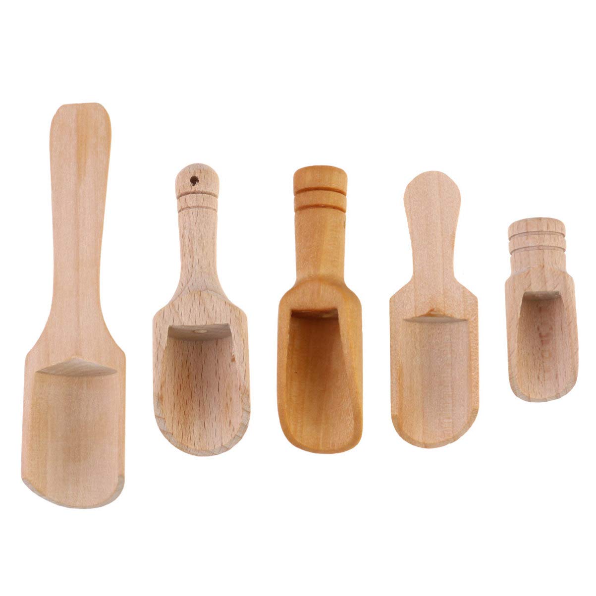 5Pcs Mini Wooden Spoon Mini Bath Salt Spoon Mini Tea Scoop Wooden Candy Spoon Small Spice Spoons For Flour, Bath Salt, Sugar, Ce