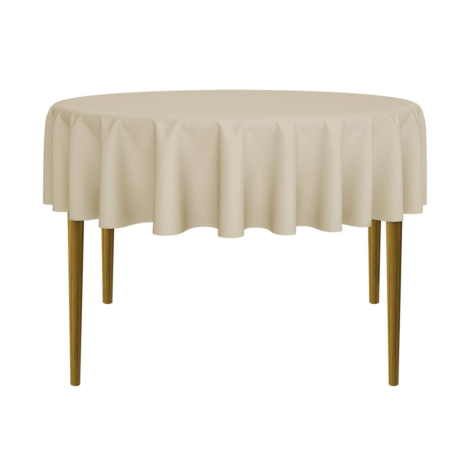 Lanns Linens - 10 Premium 70 Round Tablecloths For Weddingbanquetrestaurant - Polyester Fabric Table Cloths - Beige