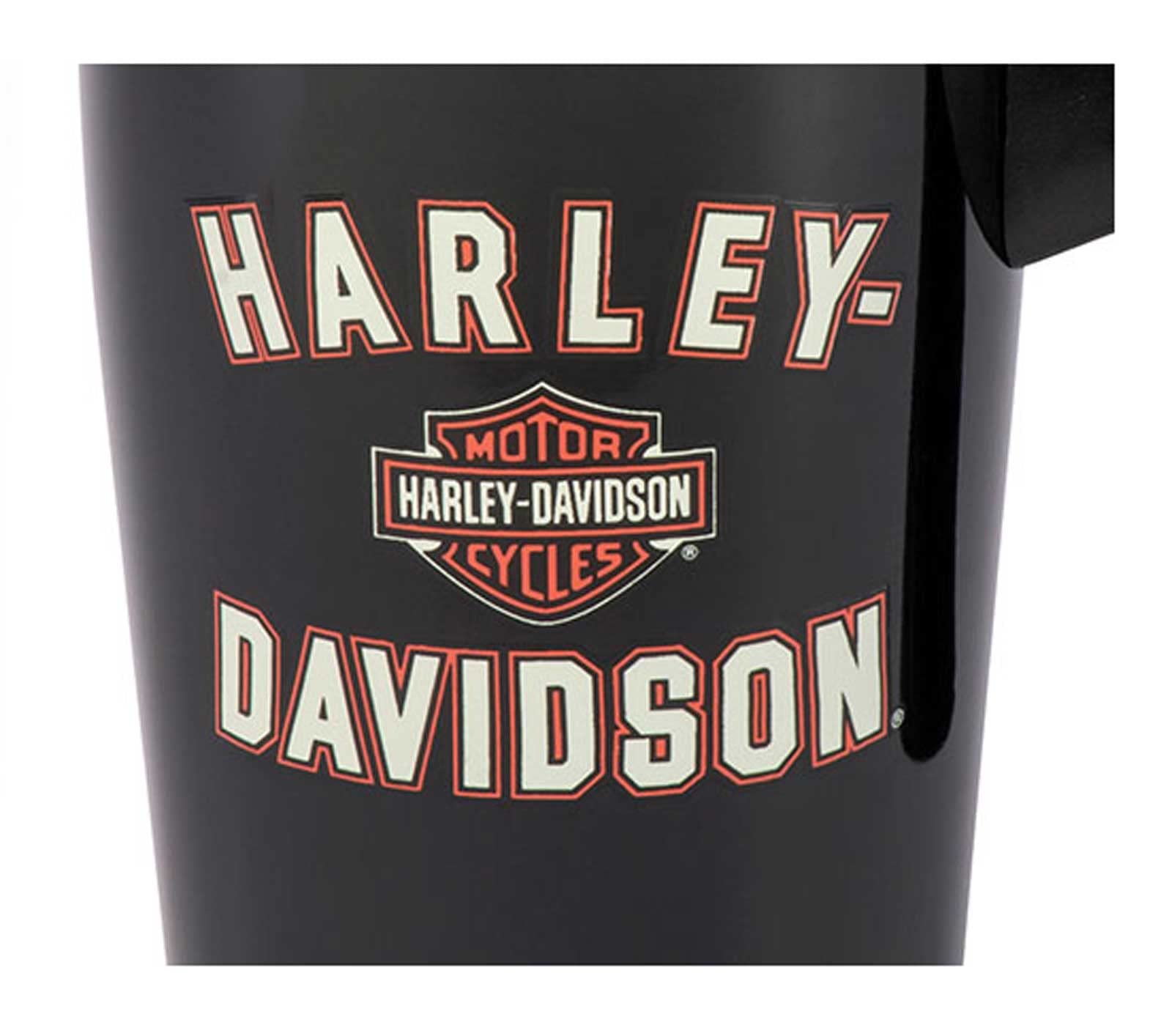 Harley-Davidson Travel Mug, Bar & Shield Double-Wall Stainless Steel W/Handle