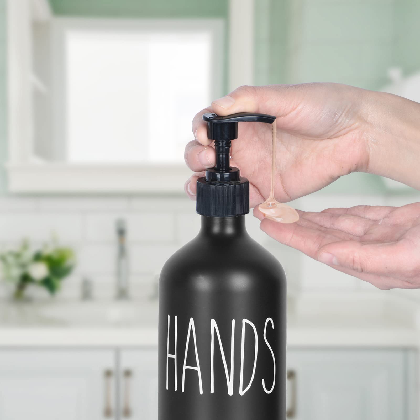 Hand Soap Dispenser 500Ml Large Plastic Soap Dispenser Refillable Pump Liquid Sanitizer Bottle For Kitchen Bathroom Cute Farmhou