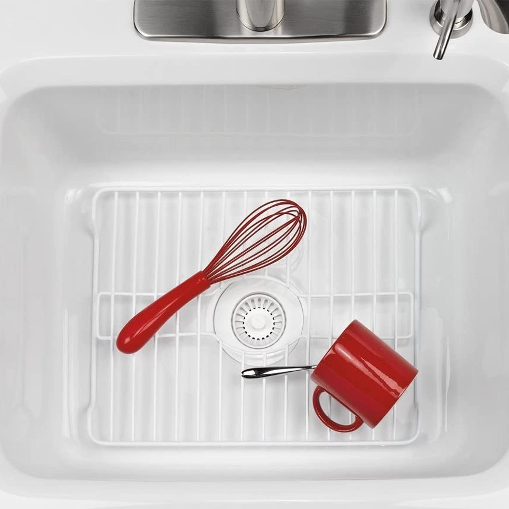 Better Houseware Small White Sink Protector, 12 x 10.25 x 1 inches, Model 1485/W, Durable Design for Kitchen & Home Use