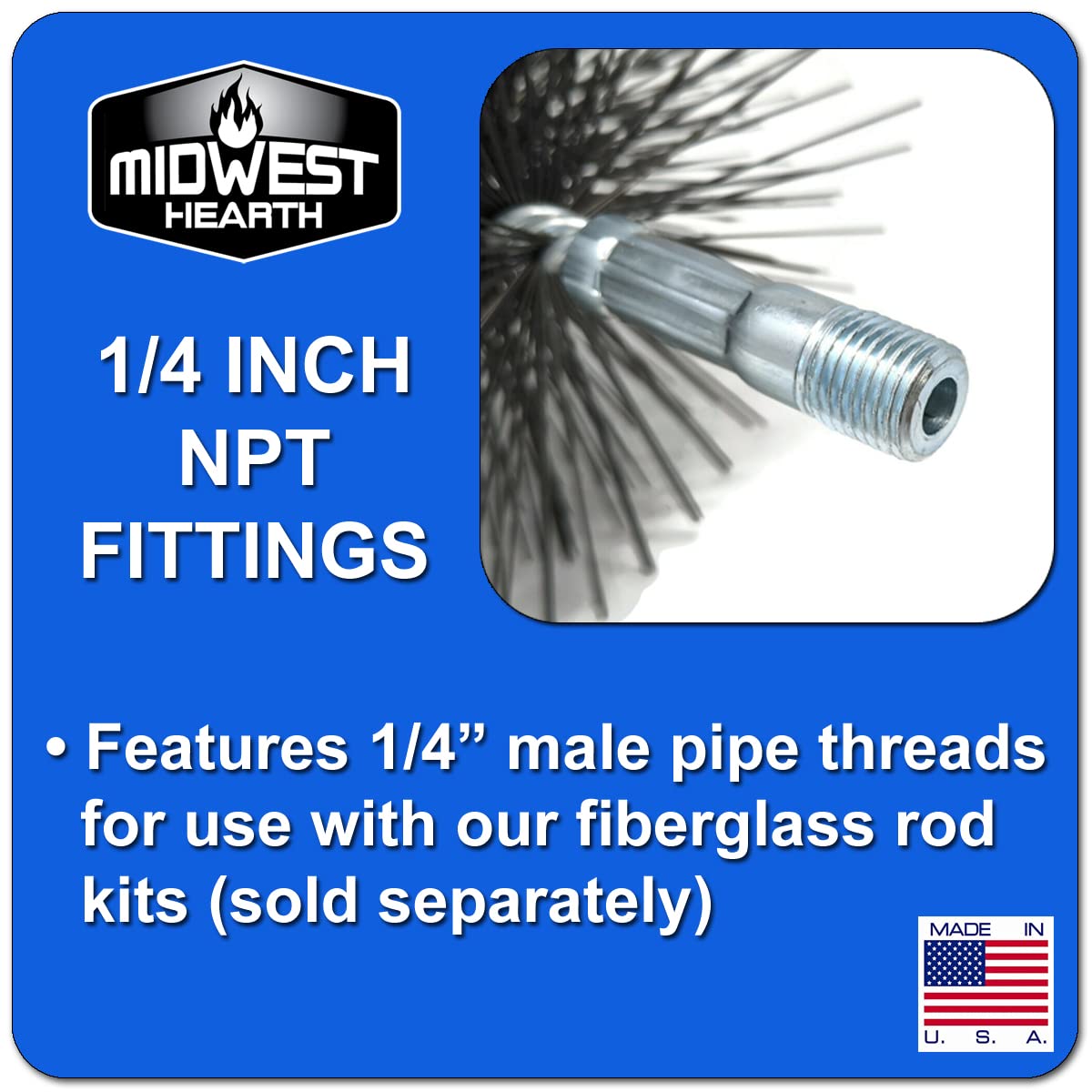 Midwest Hearth Rectangle Wire Chimney Cleaning Brush (7'' X 11'' Rectangle)