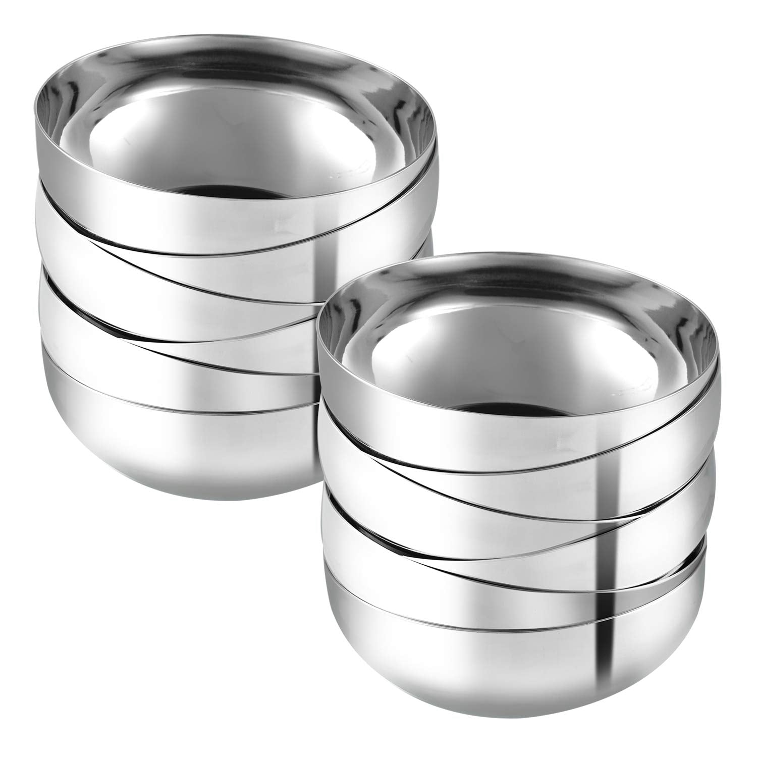Vinod Kraft Deluxe Stainless Steel Serving Bowl Set Of 12 Pcs - 10Cm (Small) | Ice Cream, Desert, Fruits Katori/Vati Set | Food 