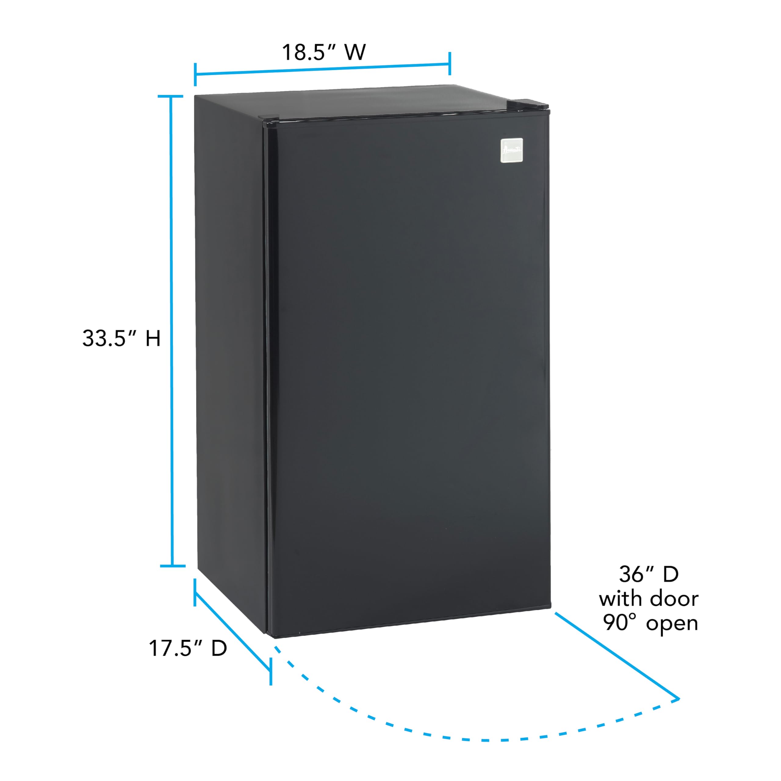 Avanti Rm3316B Compact Refrigerator For Home Office Or Dorm, With Reversible Door, Energy Star Rated Mini Fridge, 3.3-Cu.Ft, Bla