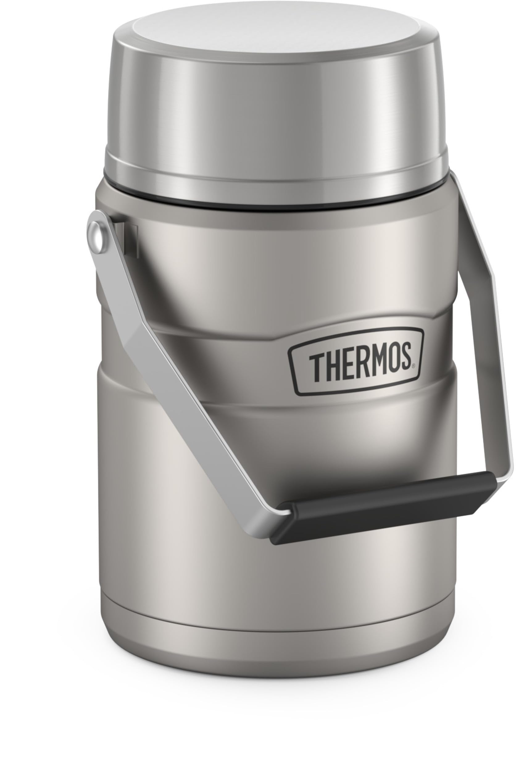 Thermos Stainless King Vacuum-Insulated Food Jar With 2 Storage Container Inserts, 47 Ounce, Matte Steel