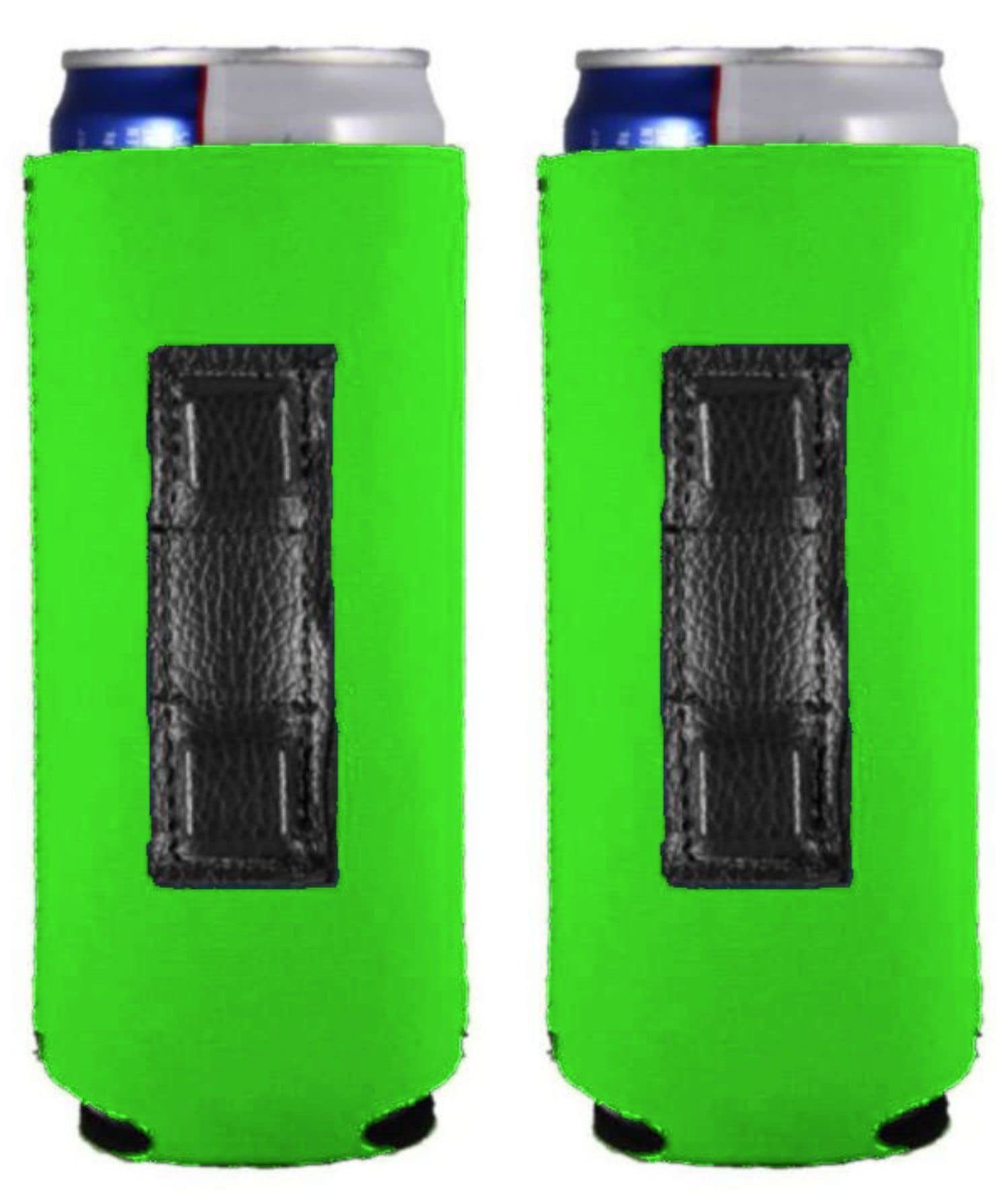 Blank Magnetic Slim Can Coolie (Bright Green, 2 Pack)