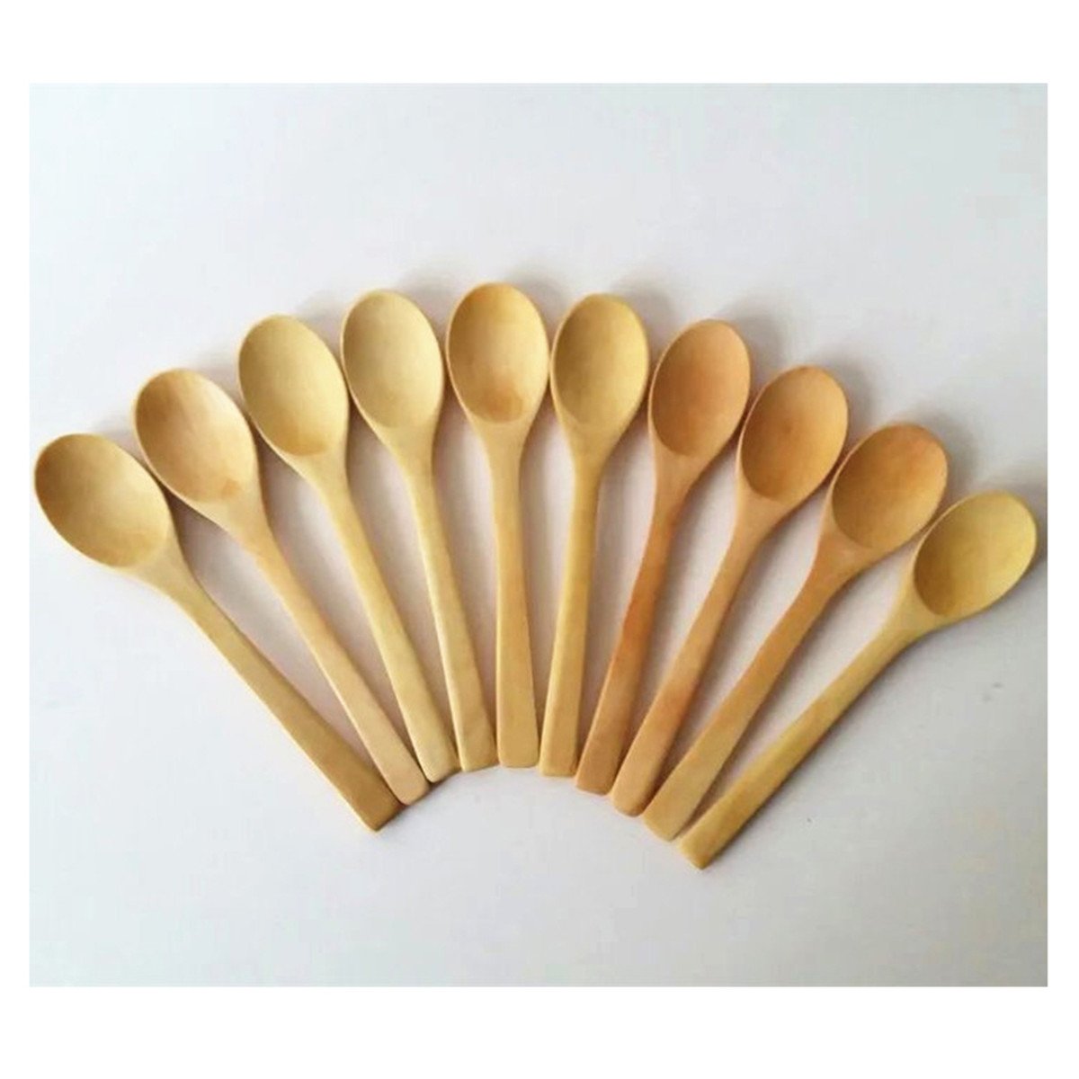 10 Pcs 7 Inch Ecofriendly Handle Long Wooden Spoons Coffee Honey Tea Stirrer Tableware