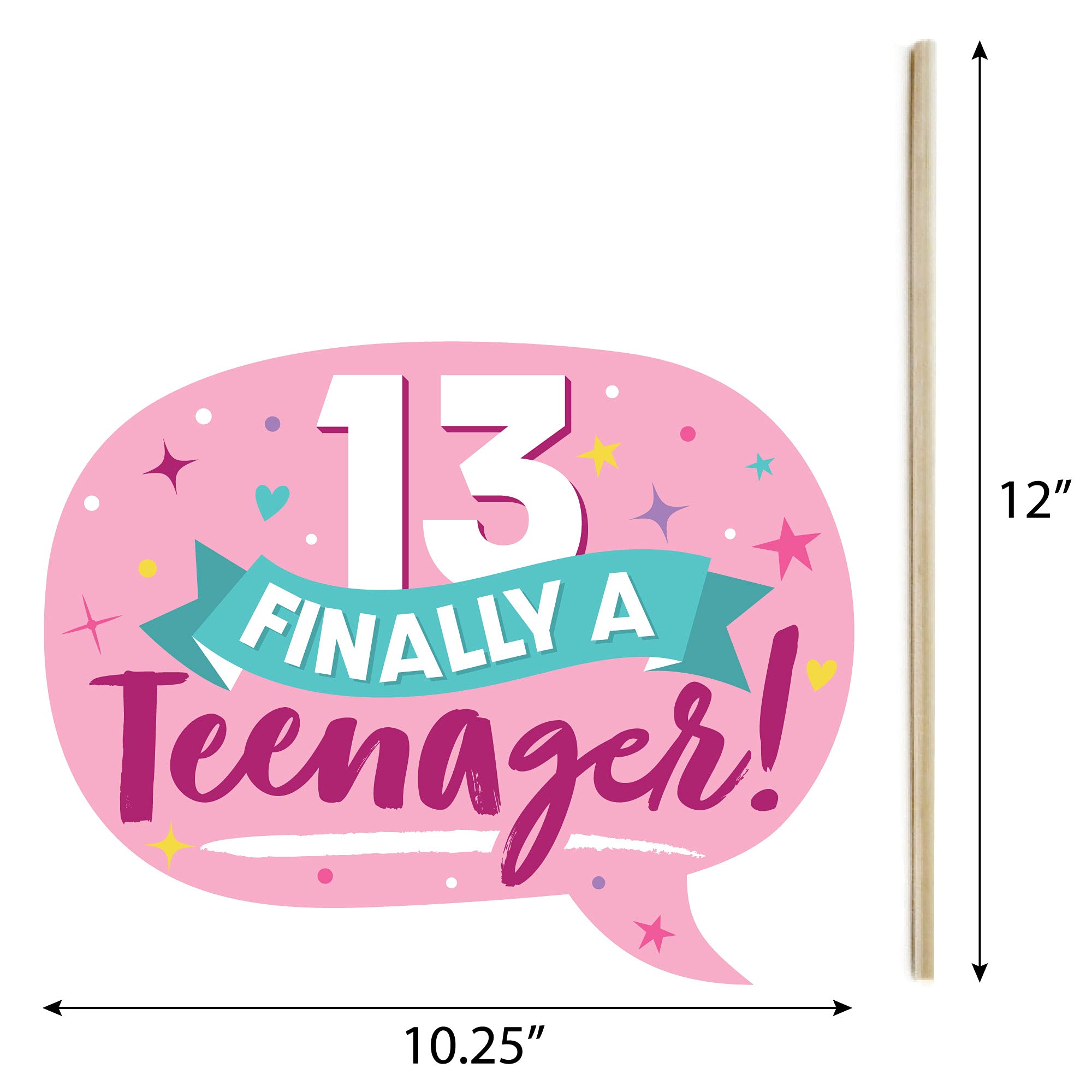 Big Dot Of Happiness Girl 13Th Birthday - Official Teenager Birthday Party Photo Booth Props Kit - 20 Count