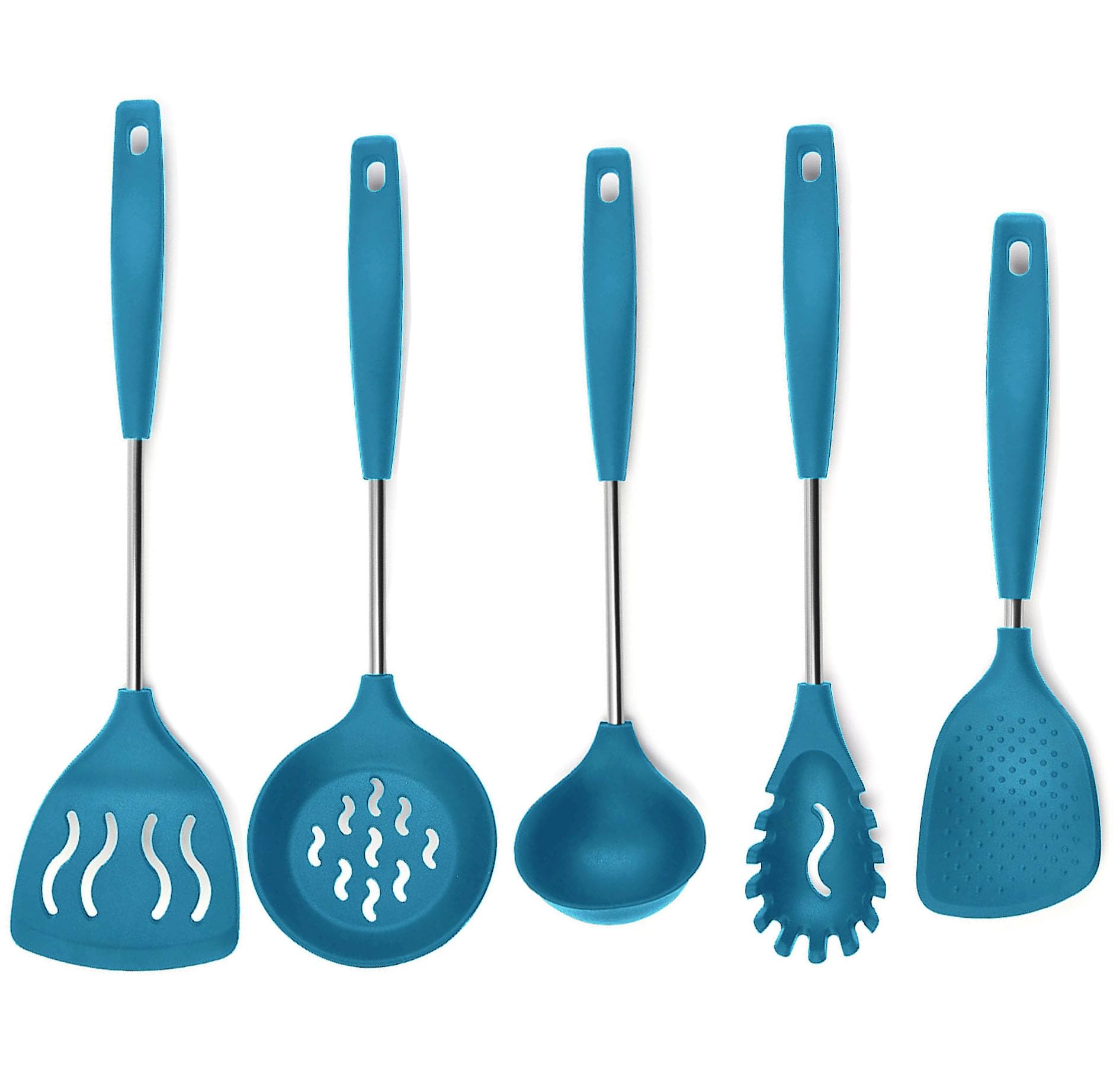 Besillia Silicone Serving And Cooking Spatula, Spatulas Heat Resistant Set For Nonstick Cookware, Kitchen Cooking Utensils Egg, 