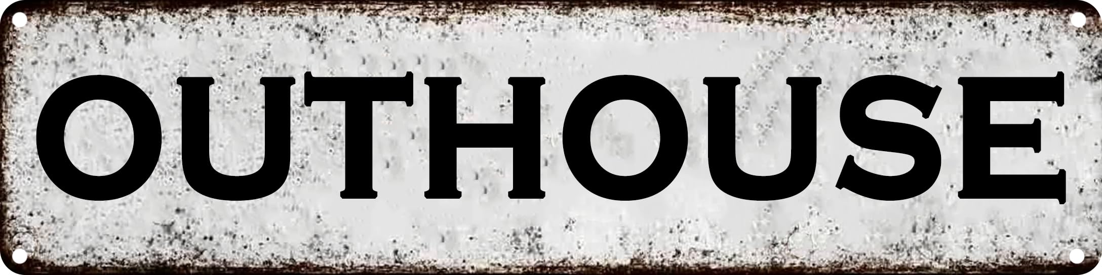 FWBOYSV Outhouse Metal Sign 4x16in Rustic Bathroom Plaque for Cabin Yard House Toilet Wall Funny Home Farm Decor