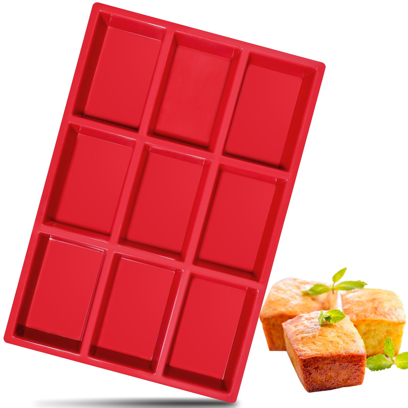 Webake Mini Loaf Pan Silicone Baking Mold For Mini Loaf Cake And Bread, Meatloaf, Cornbread, Brownie, Muffin, Rectangle Soap Bar