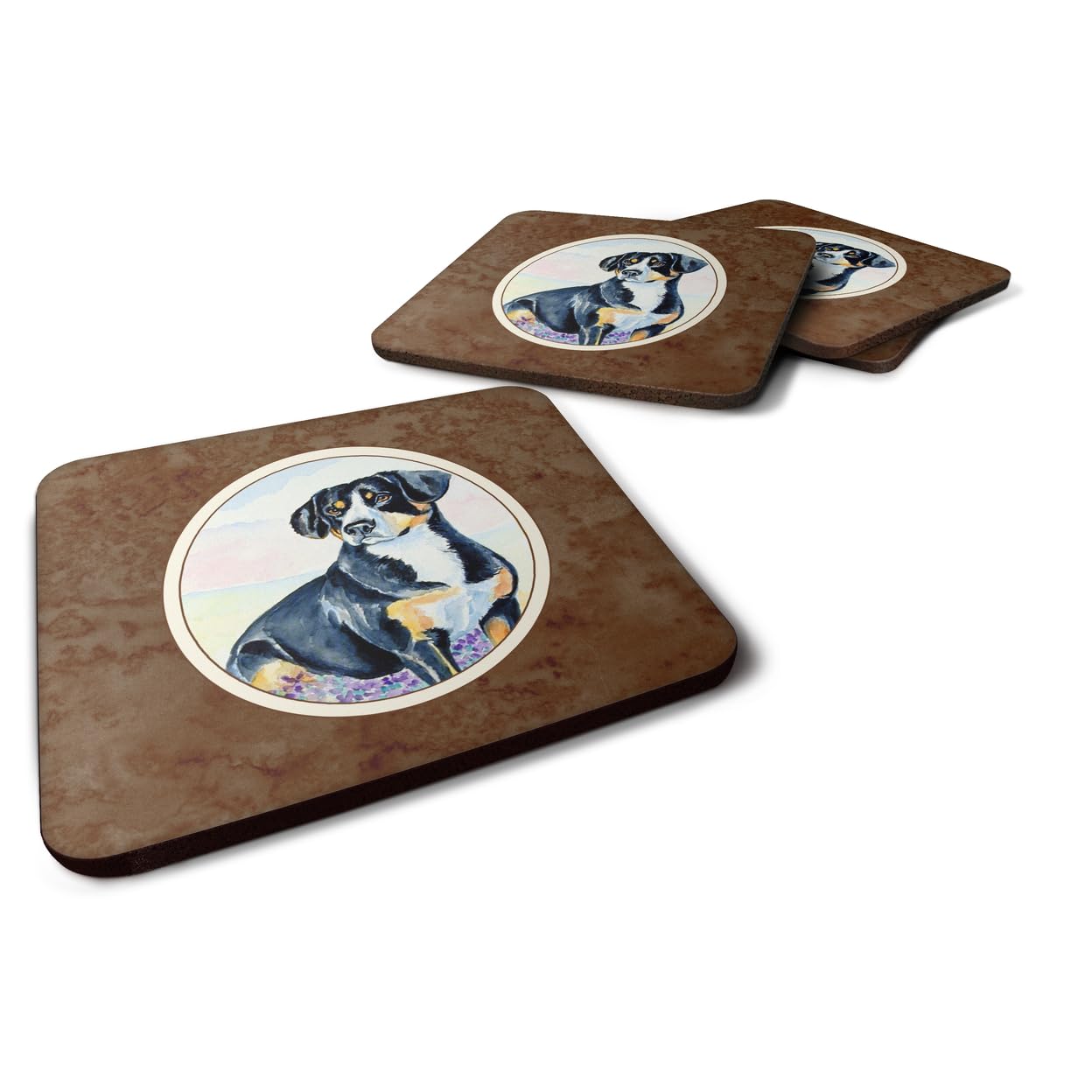 Carolines Treasures Entlebucher Mountain Dog Foam Coasters (Set of 4), 3.5, Multicolor