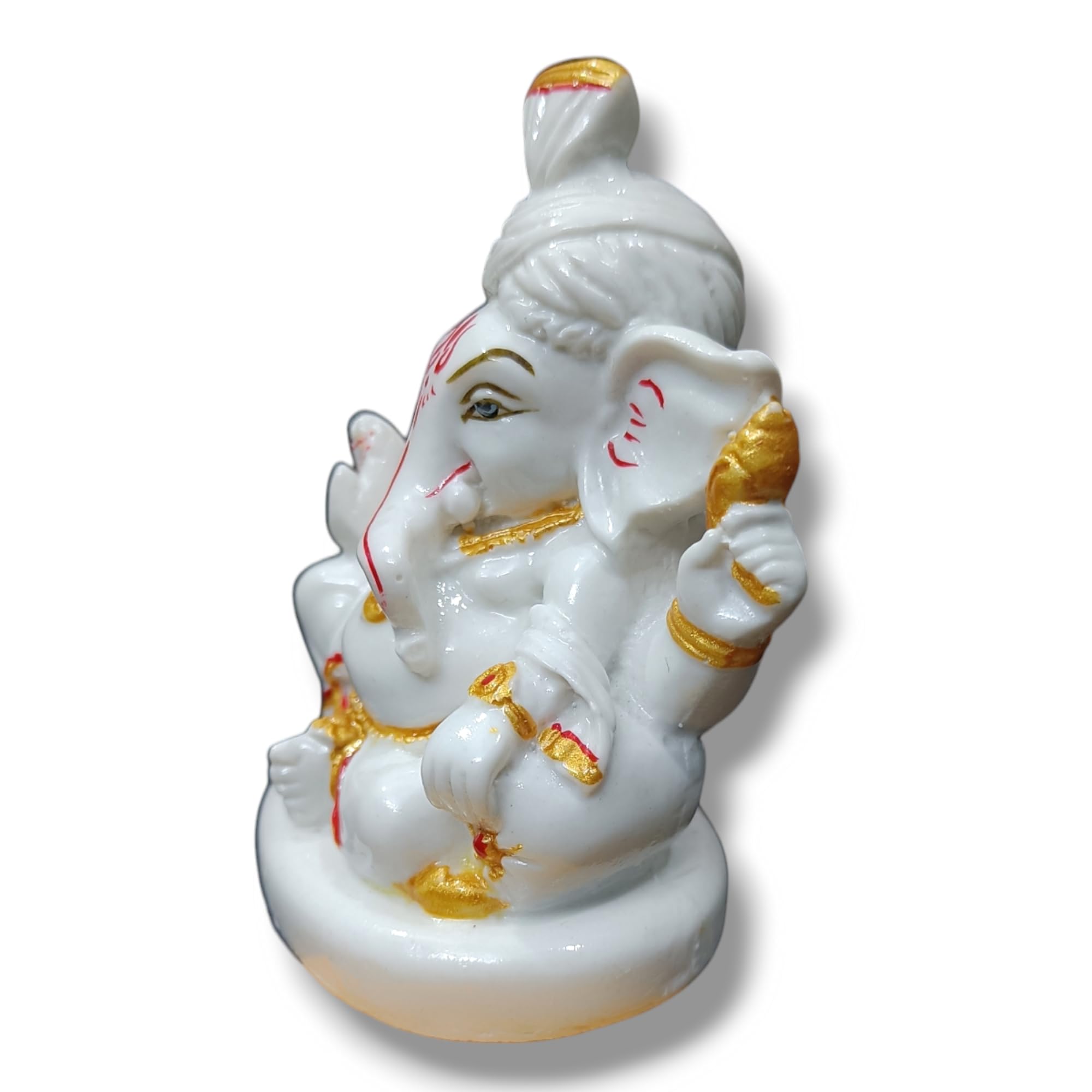 Avg Artistry- Pagdi/Turban Ganesh Idol - Resin/Marble Statue For Home Puja And Decor