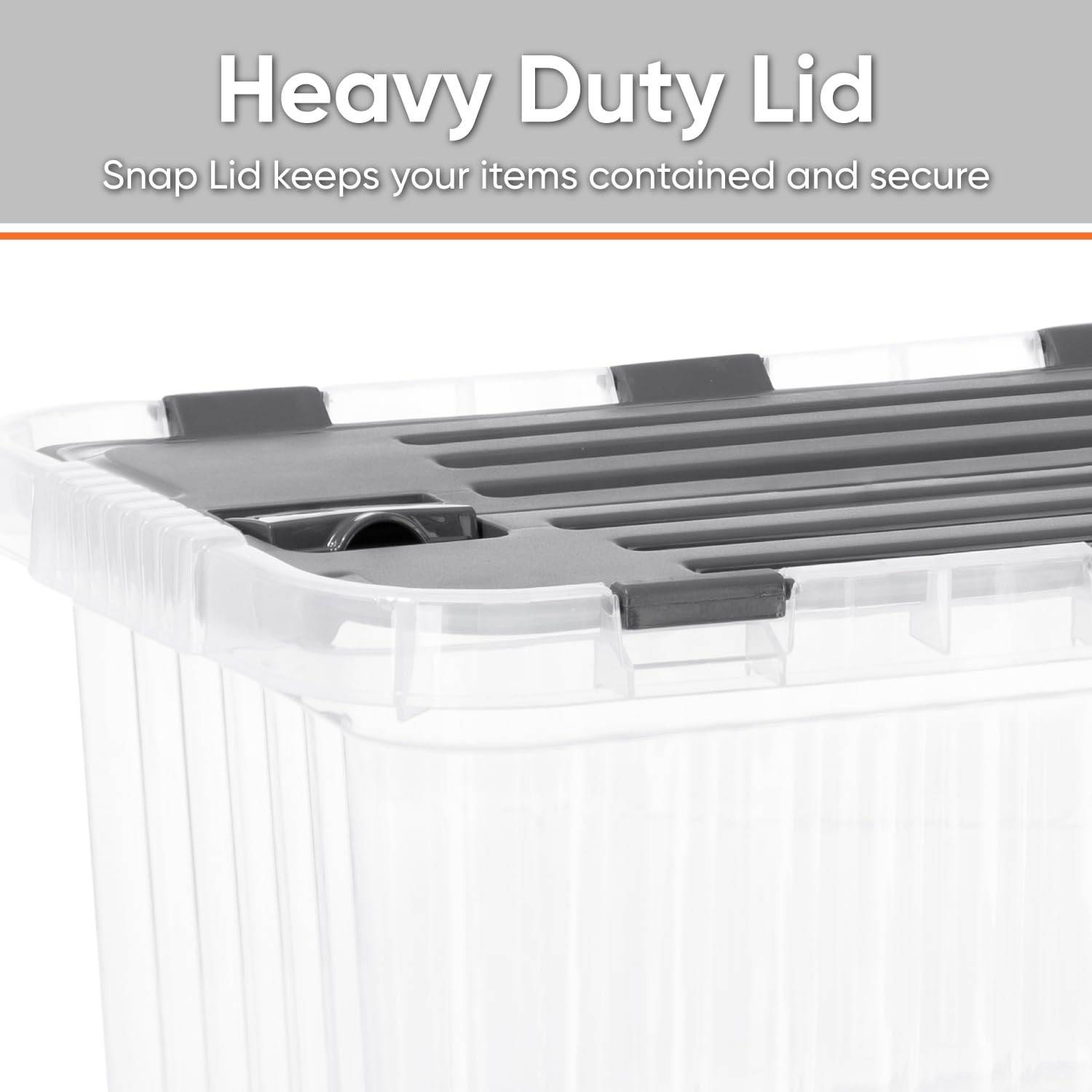 Superio 13 Gallon Hinged Lid Storage Tote; Stackable Storage Container with Lid (52 Quart  Bin with Hinged Lid)