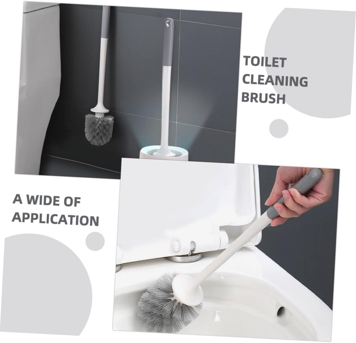 Toilet Cleaning Brush And Holder Set Free Stand Long Handle Bathroom Sleek Toilet Bowl Cleaner Brush With Stand, Pot Commode Bat