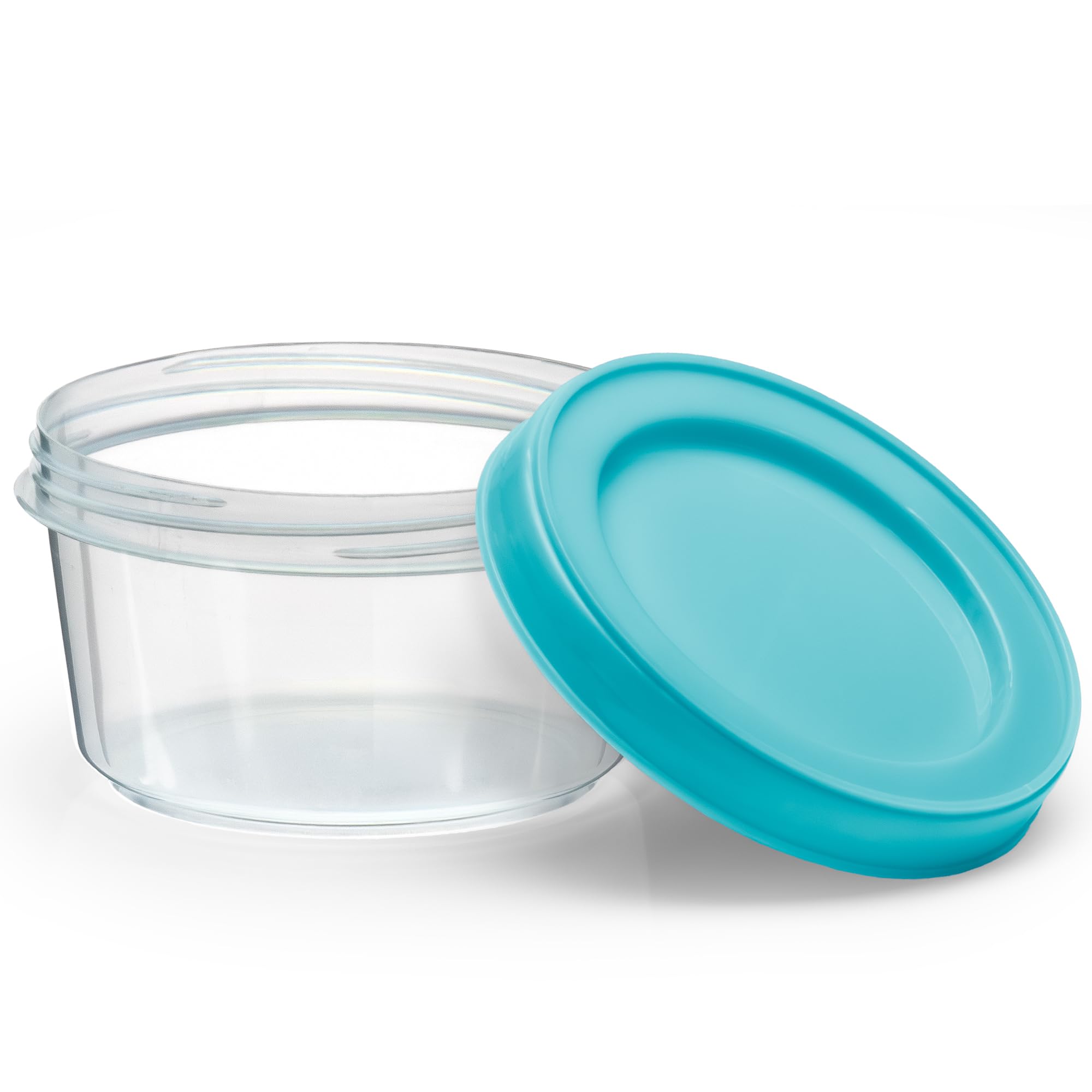 Decorrack 12 Pack - 7 Oz Plastic Food Storage Containers With Screw Lids, Bpa-Free, Reusable Stackable Jars For Portion Control,