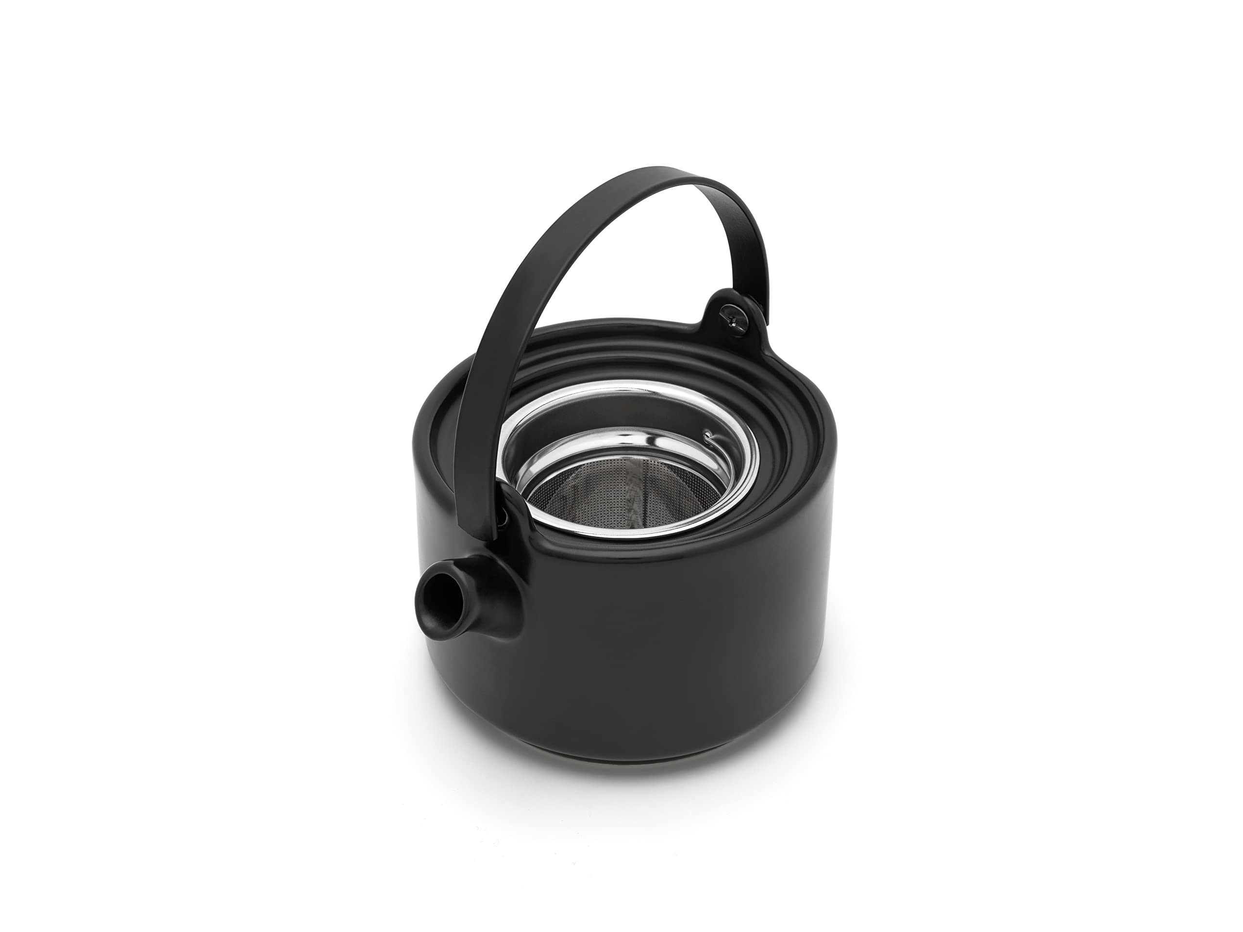 Bredemeijer 142008 Umea Tea-For-One Set Ceramic Matt Black With Bamboo Lid