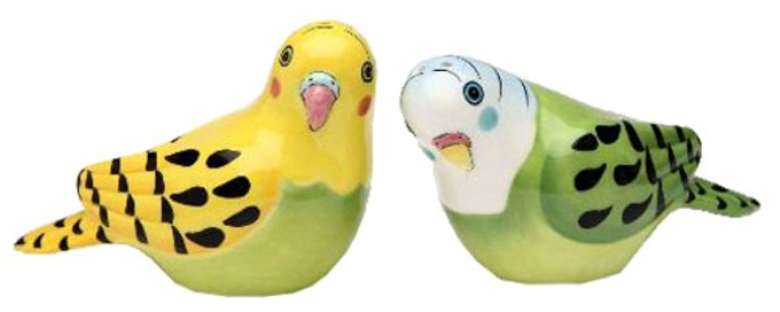 Appletree 2-1/8-Inch Ceramic Yellow And Green Parakeet Salt And Pepper