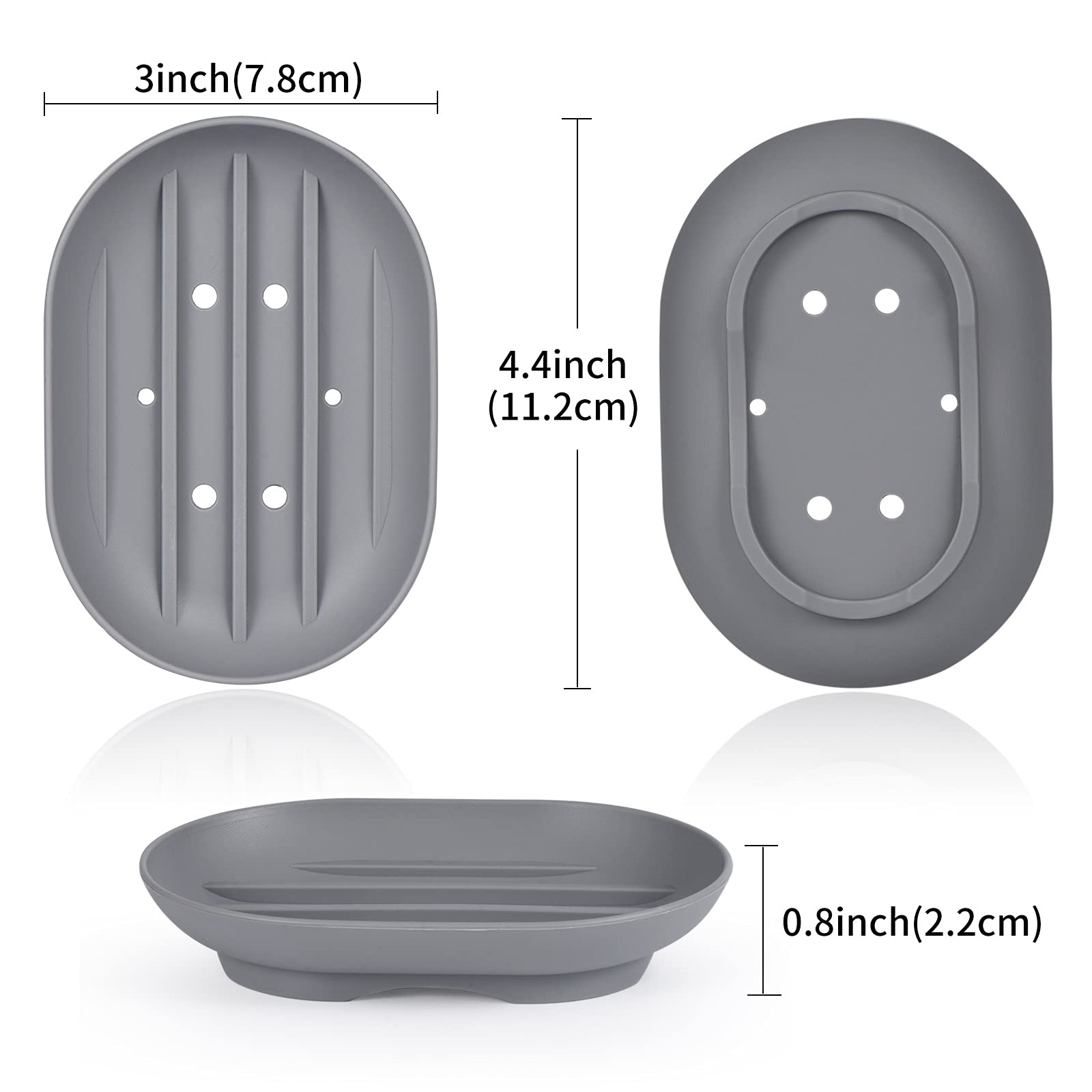 Bathroom Soap Dishes Dish Holder Stand Saver Tray Case For Shower-Silicone Rubber Drainer Dishes For Bar Soap Sponge Scrubber Ba